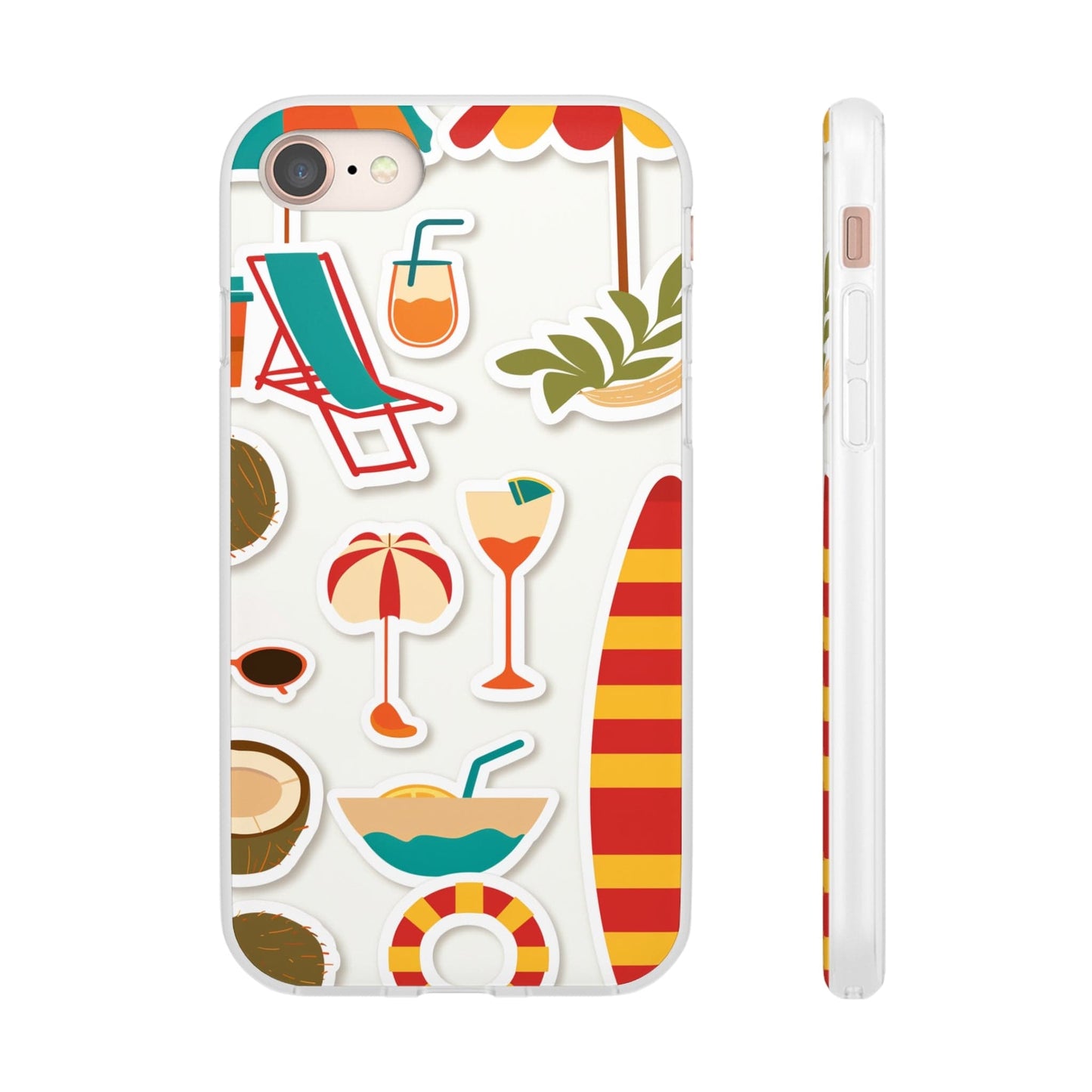 Printify Phone Case Clip Art Summer Vibes 3 Flexi Cases