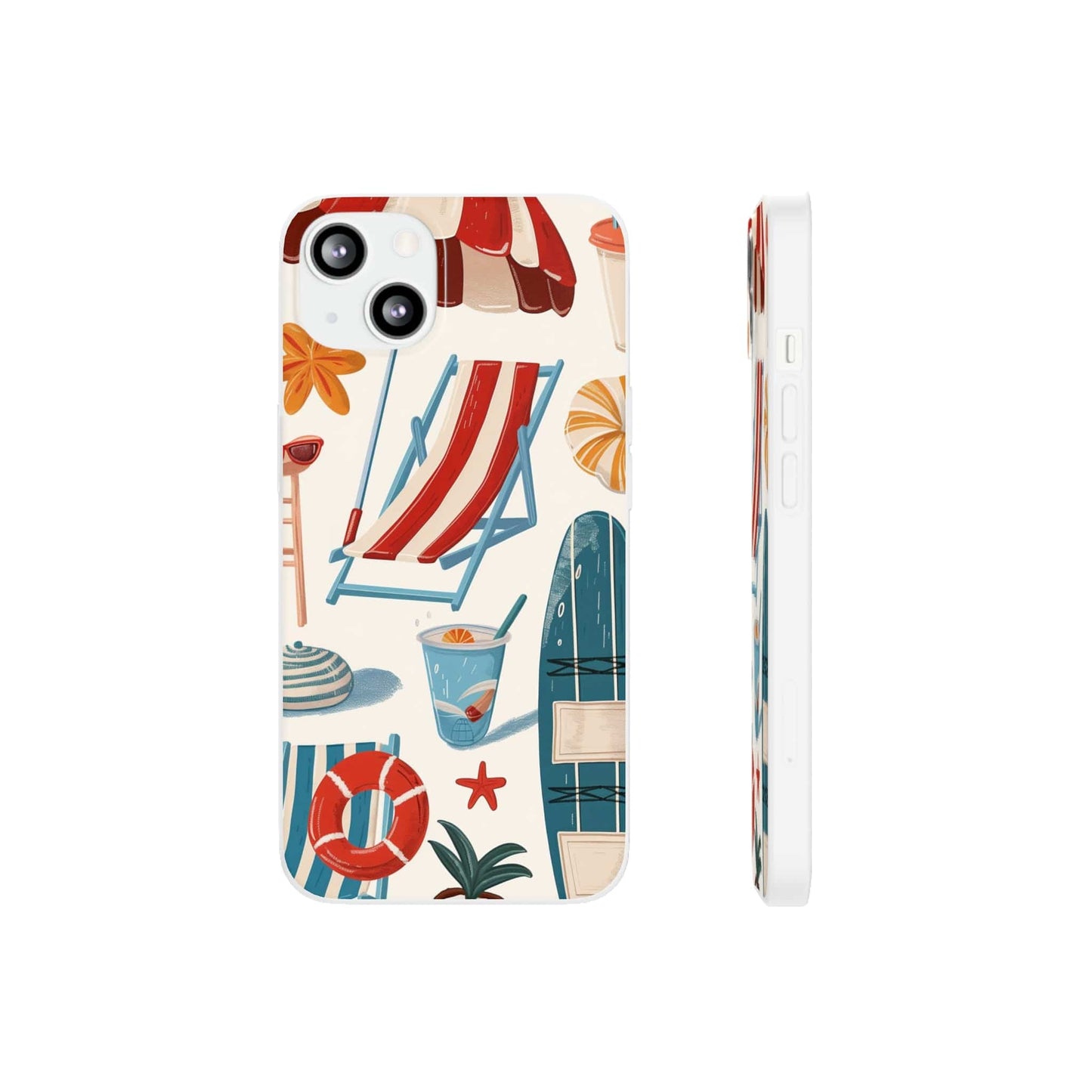 Printify Phone Case Clip Art Summer Vibes 2 Flexi Cases