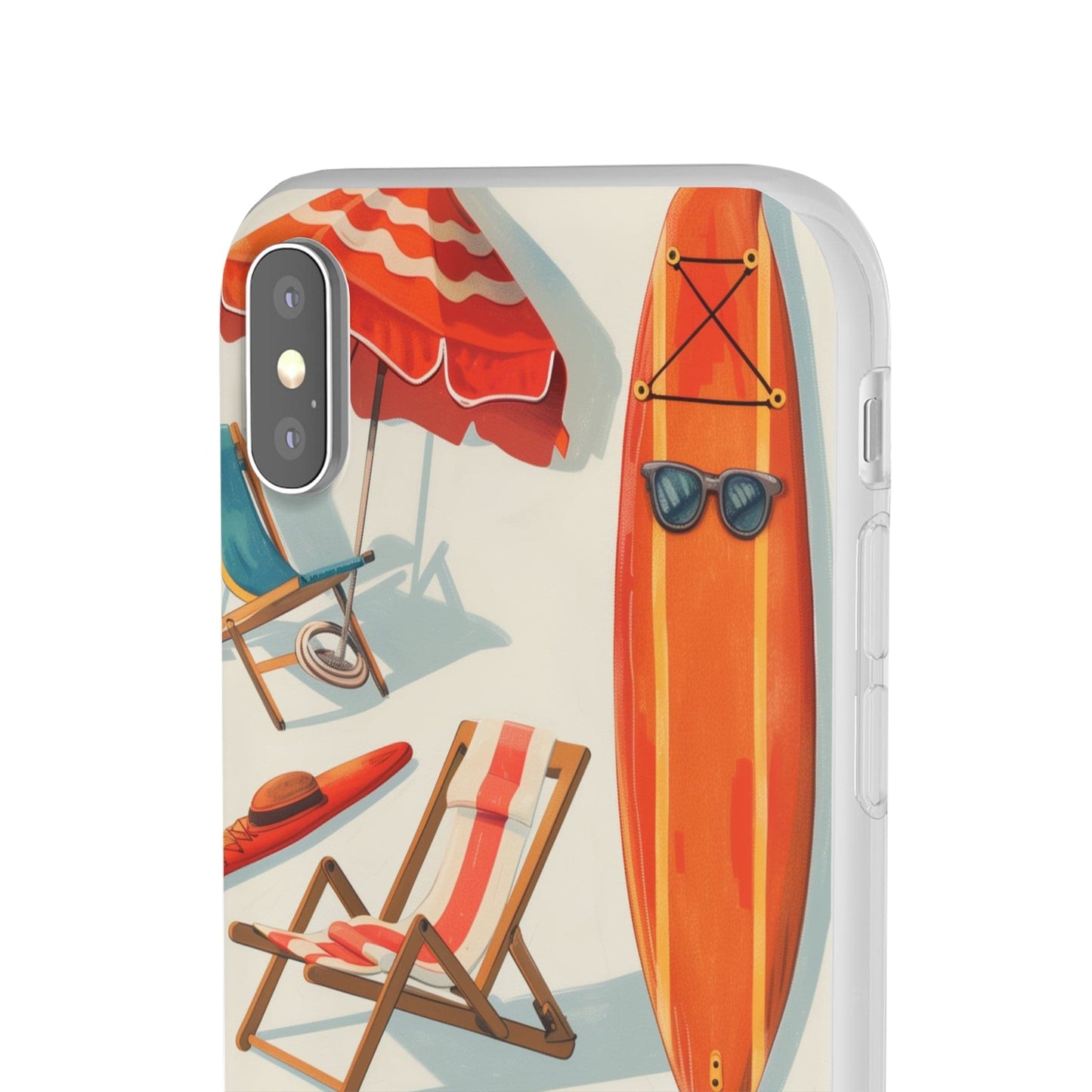 Printify Phone Case Clip Art Summer Vibes Flexi Cases