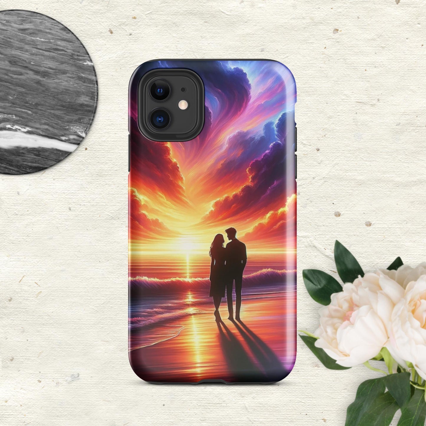 The Hologram Hook Up Glossy / iPhone 11 Lovers Sunset Tough Case for iPhone®