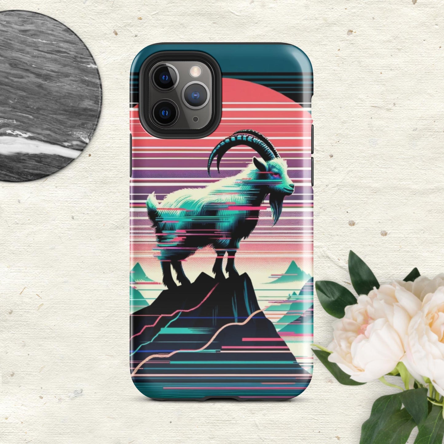 The Hologram Hook Up Glossy / iPhone 11 Pro Goat Glitch Tough Case for iPhone®
