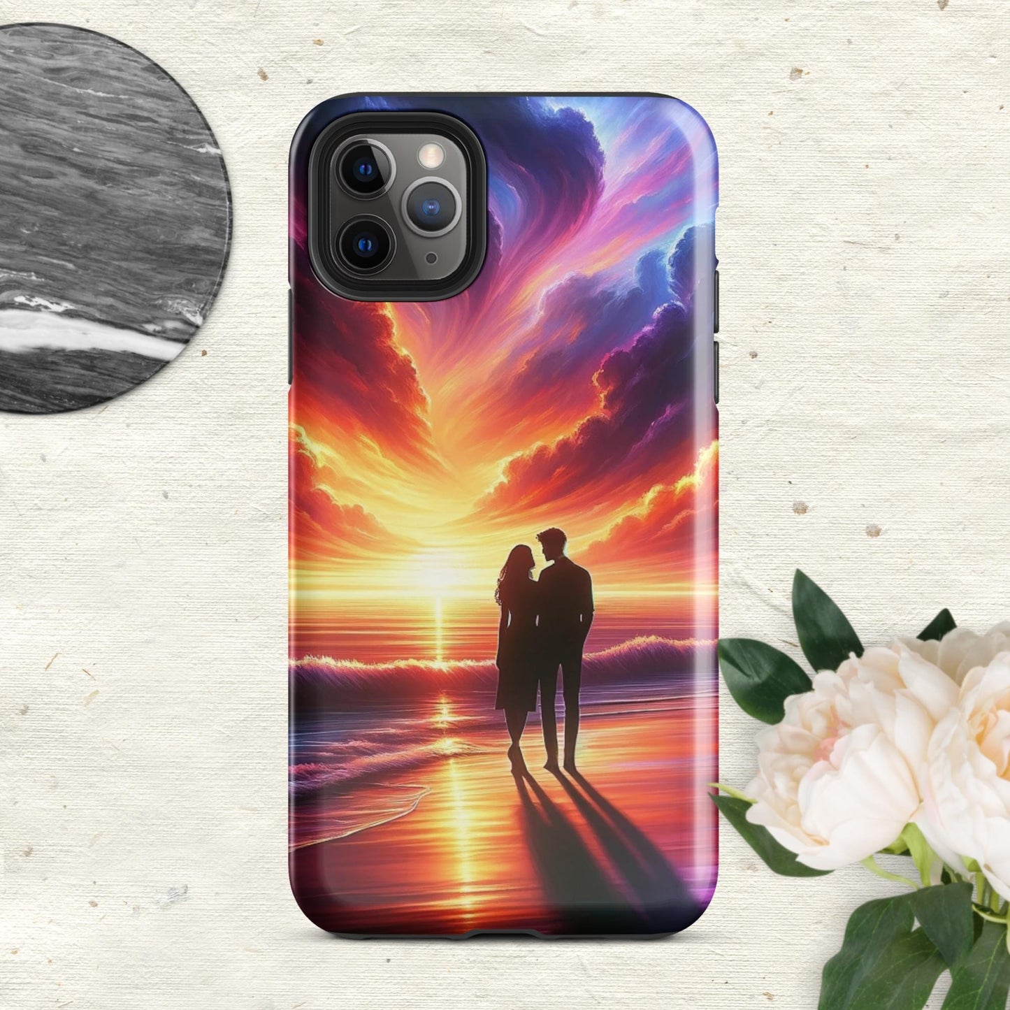 The Hologram Hook Up Glossy / iPhone 11 Pro Max Lovers Sunset Tough Case for iPhone®