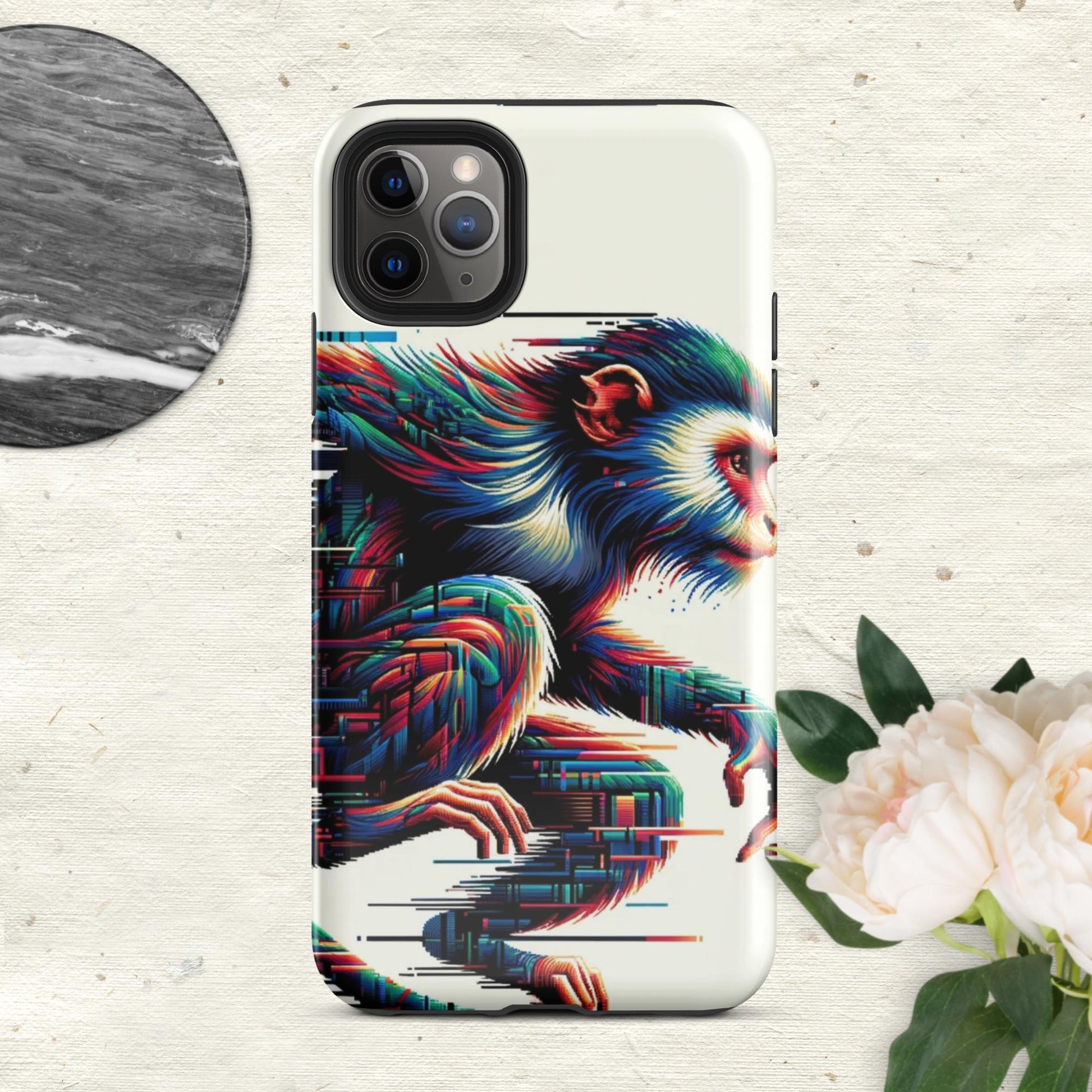 The Hologram Hook Up Glossy / iPhone 11 Pro Max Monkey Glitch Tough Case for iPhone®