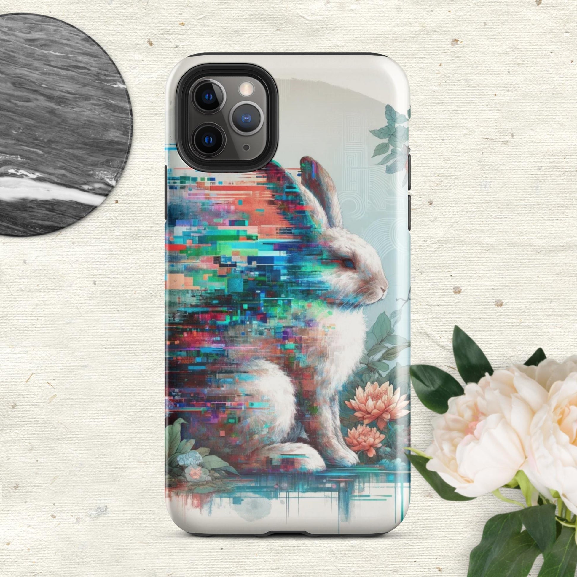 The Hologram Hook Up Glossy / iPhone 11 Pro Max Rabbit Glitch Tough Case for iPhone®