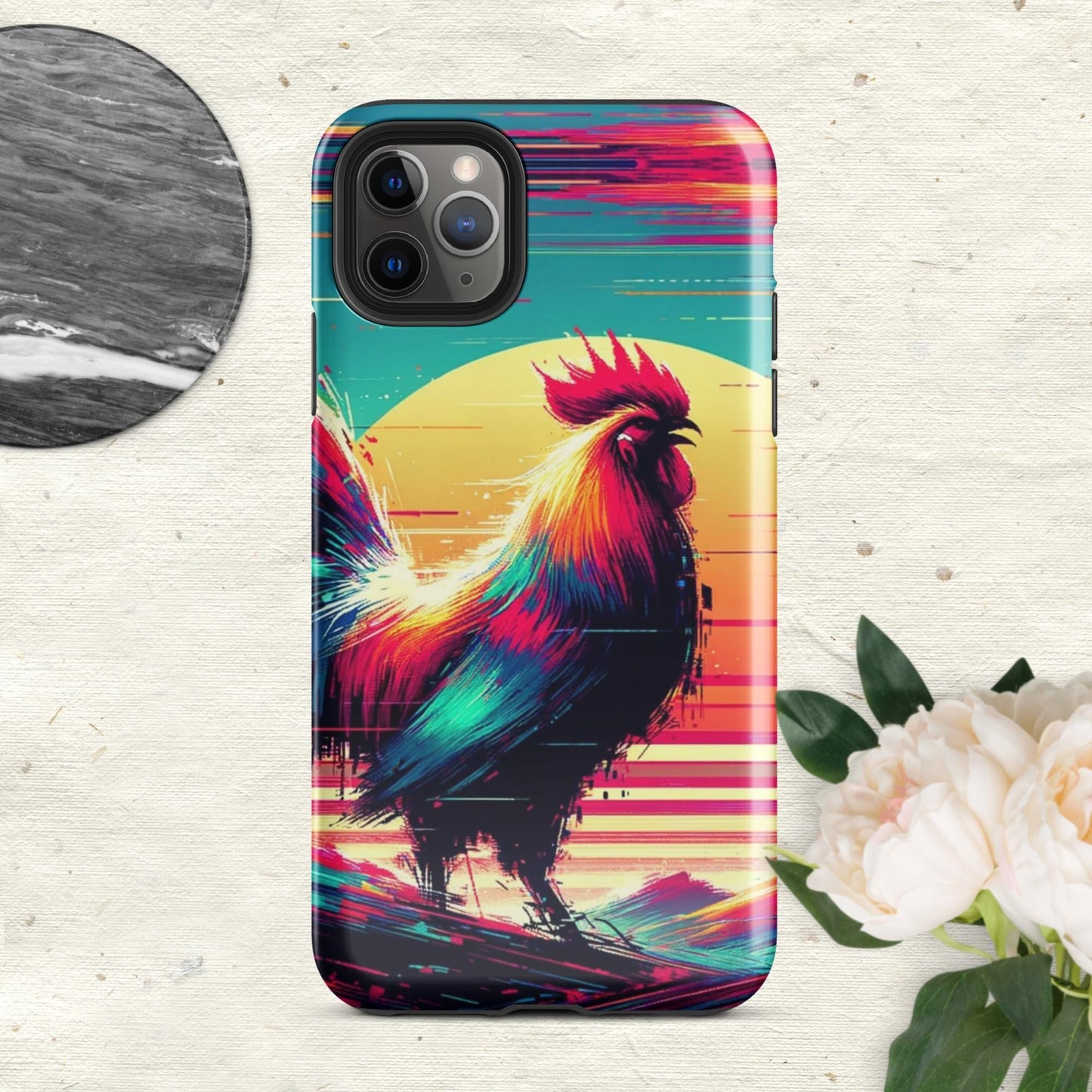 The Hologram Hook Up Glossy / iPhone 11 Pro Max Rooster Glitch Tough Case for iPhone®
