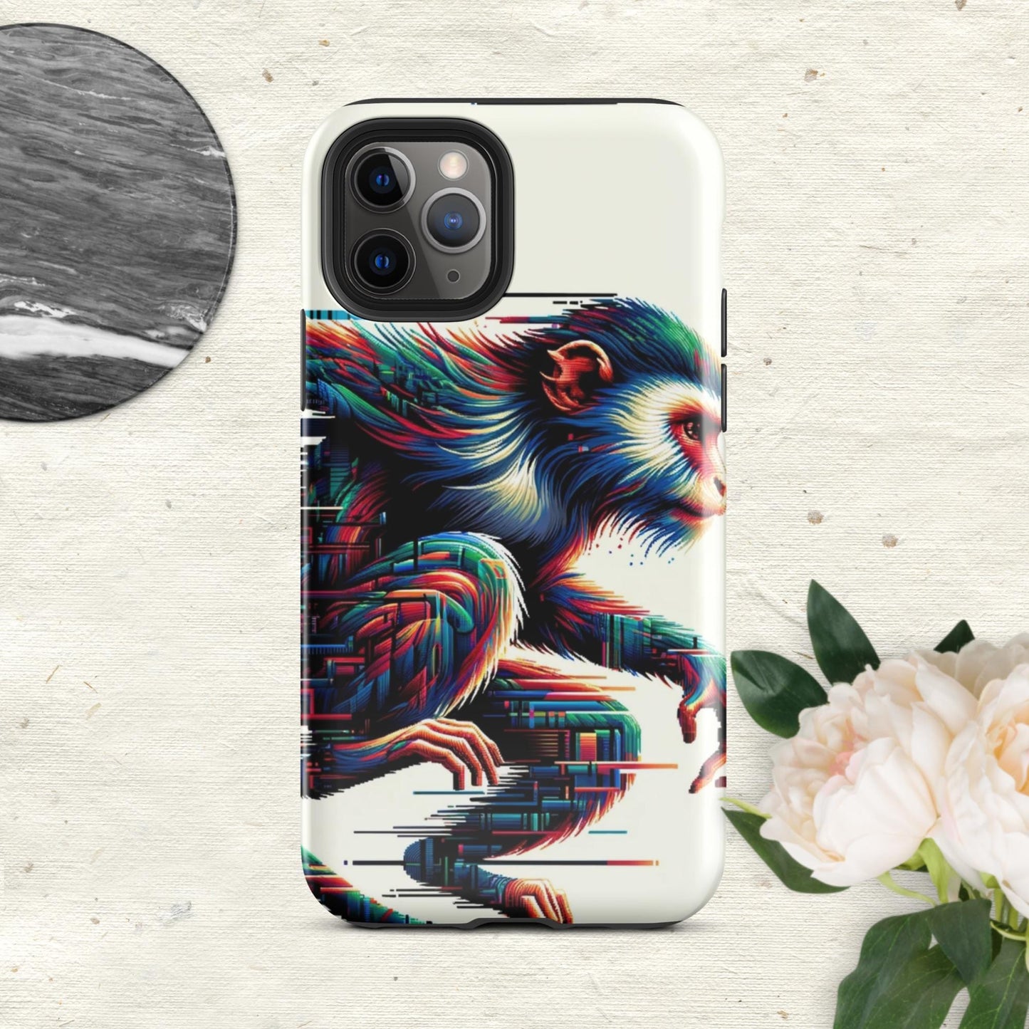 The Hologram Hook Up Glossy / iPhone 11 Pro Monkey Glitch Tough Case for iPhone®