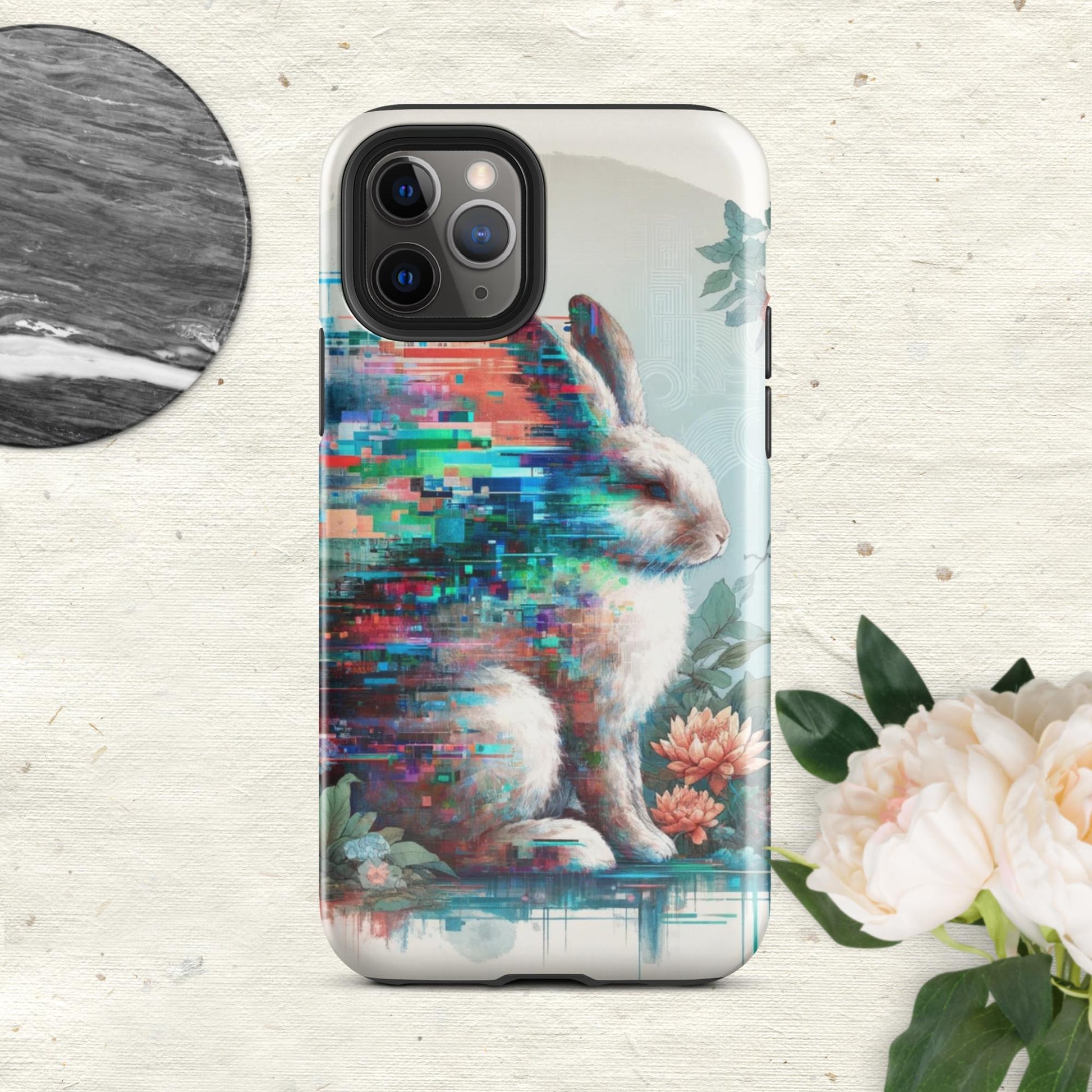 The Hologram Hook Up Glossy / iPhone 11 Pro Rabbit Glitch Tough Case for iPhone®