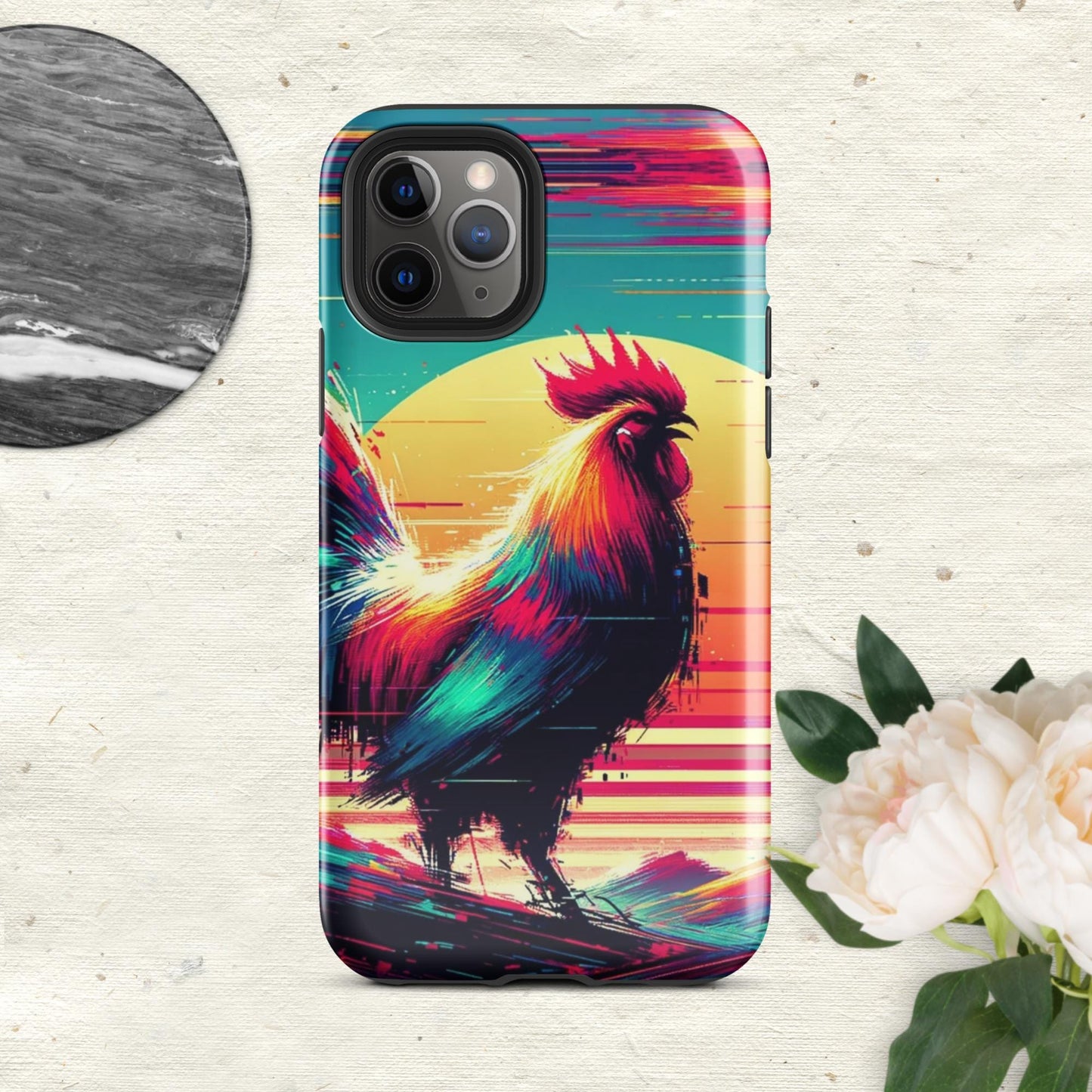 The Hologram Hook Up Glossy / iPhone 11 Pro Rooster Glitch Tough Case for iPhone®