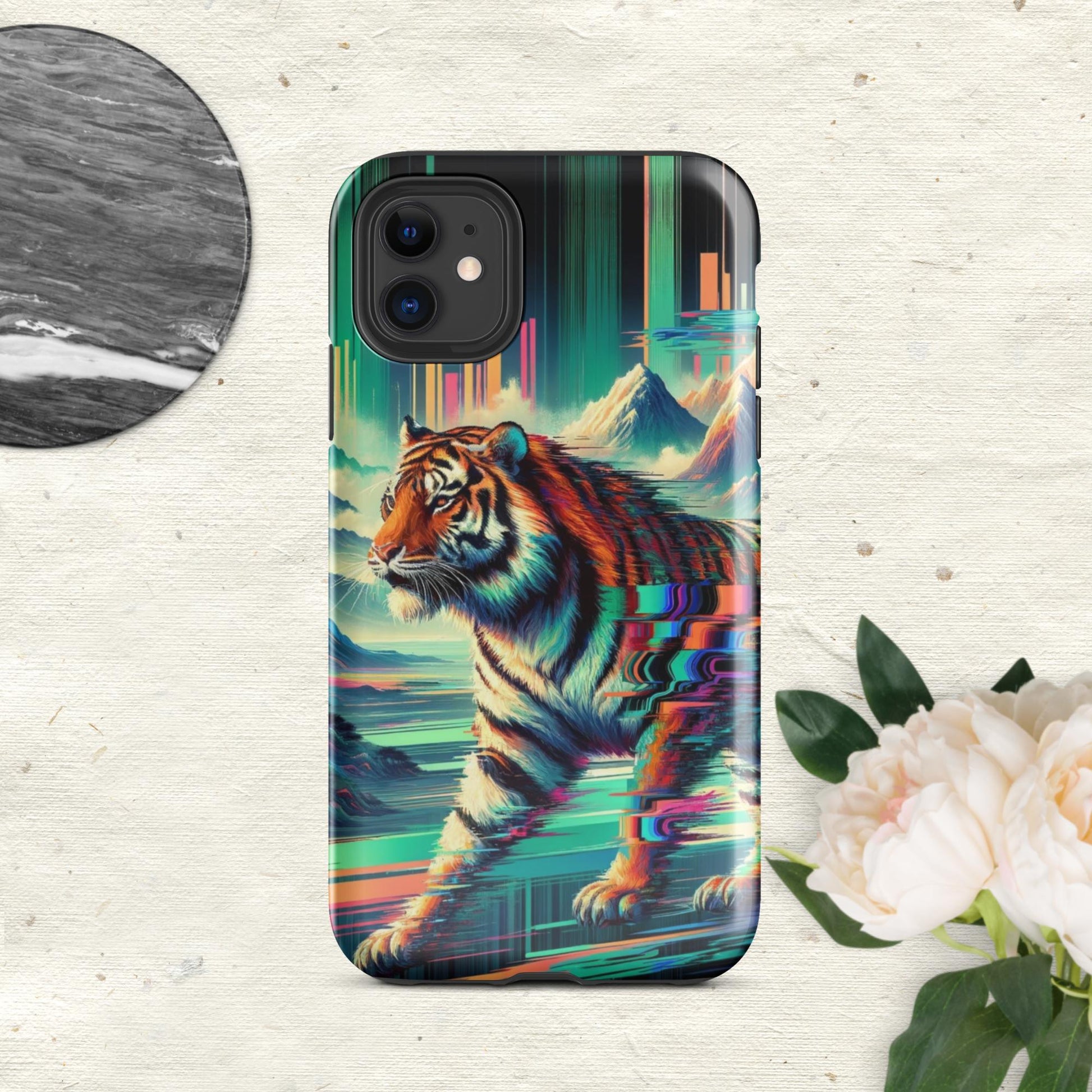 The Hologram Hook Up Glossy / iPhone 11 Tiger Glitch Tough Case for iPhone®