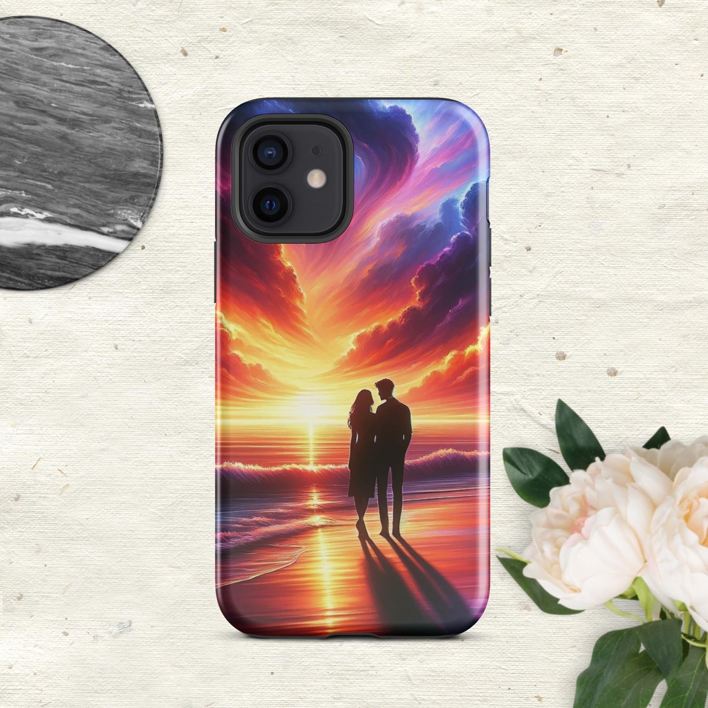 The Hologram Hook Up Glossy / iPhone 12 Lovers Sunset Tough Case for iPhone®