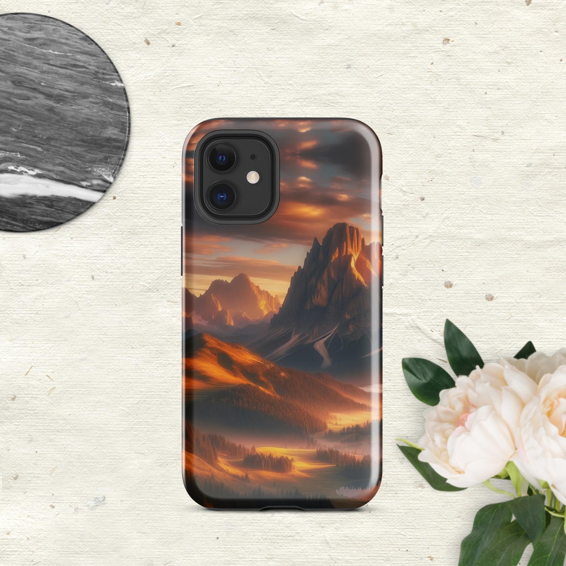 The Hologram Hook Up Glossy / iPhone 12 mini Mountain Sunset Tough Case for iPhone®