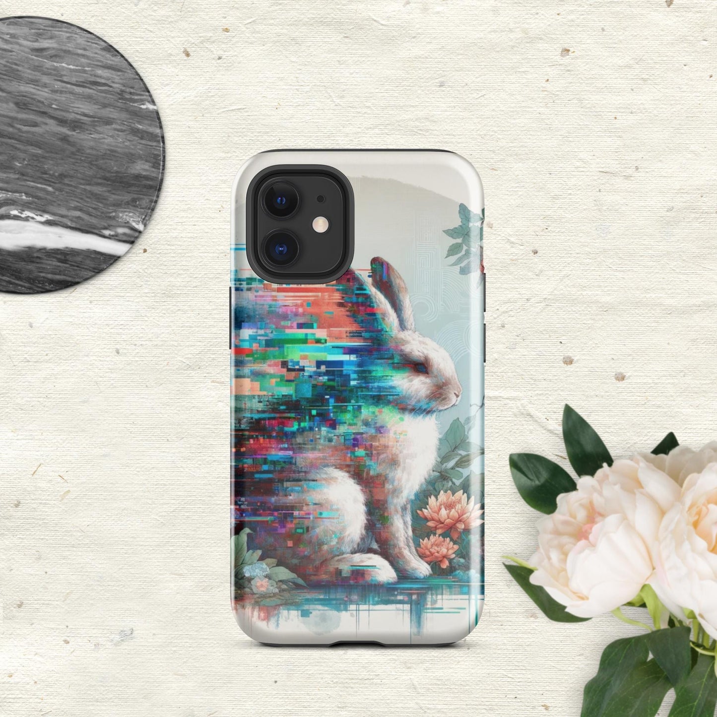 The Hologram Hook Up Glossy / iPhone 12 mini Rabbit Glitch Tough Case for iPhone®