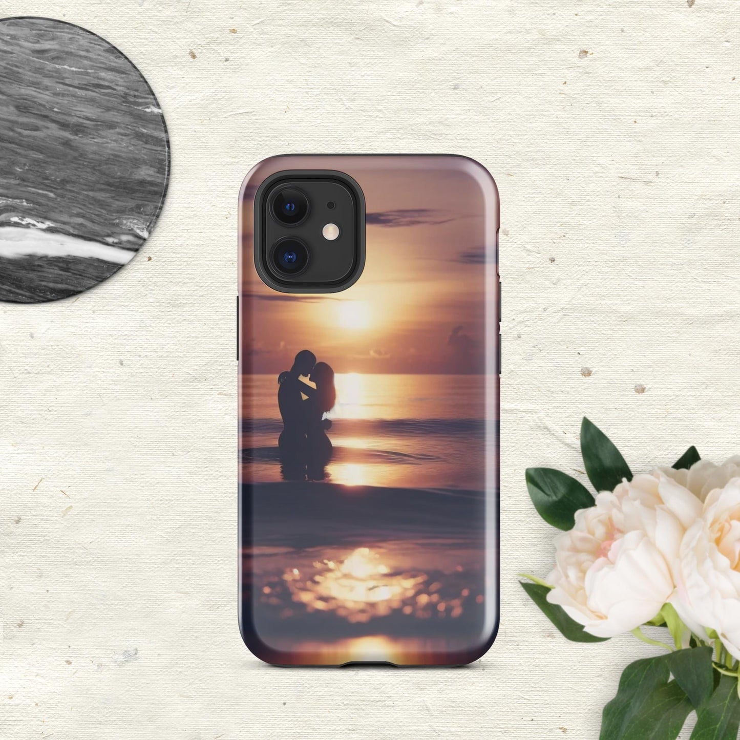 The Hologram Hook Up Glossy / iPhone 12 mini Sunset Love Tough Case for iPhone®