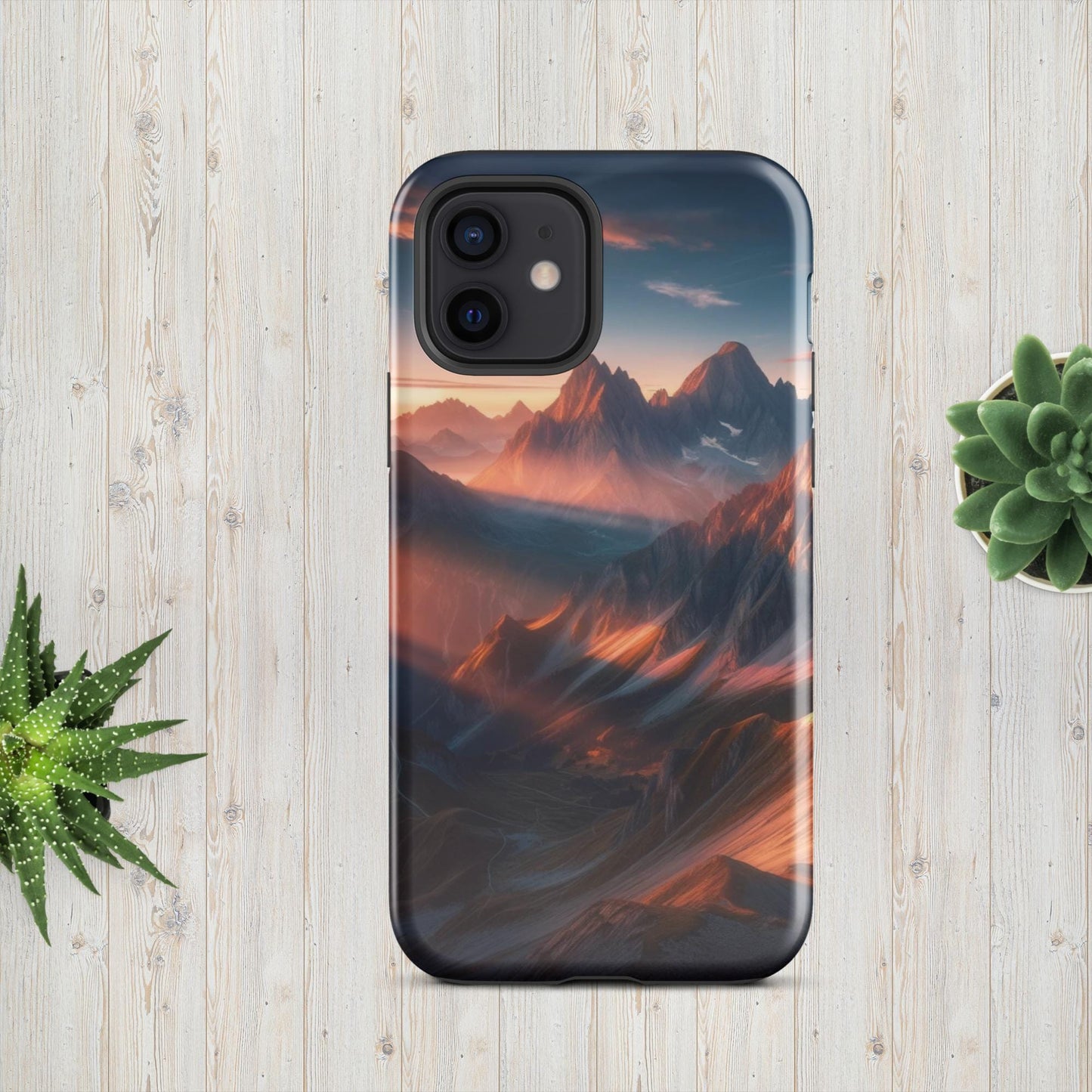 The Hologram Hook Up Glossy / iPhone 12 Mountain Mornings Tough Case for iPhone®