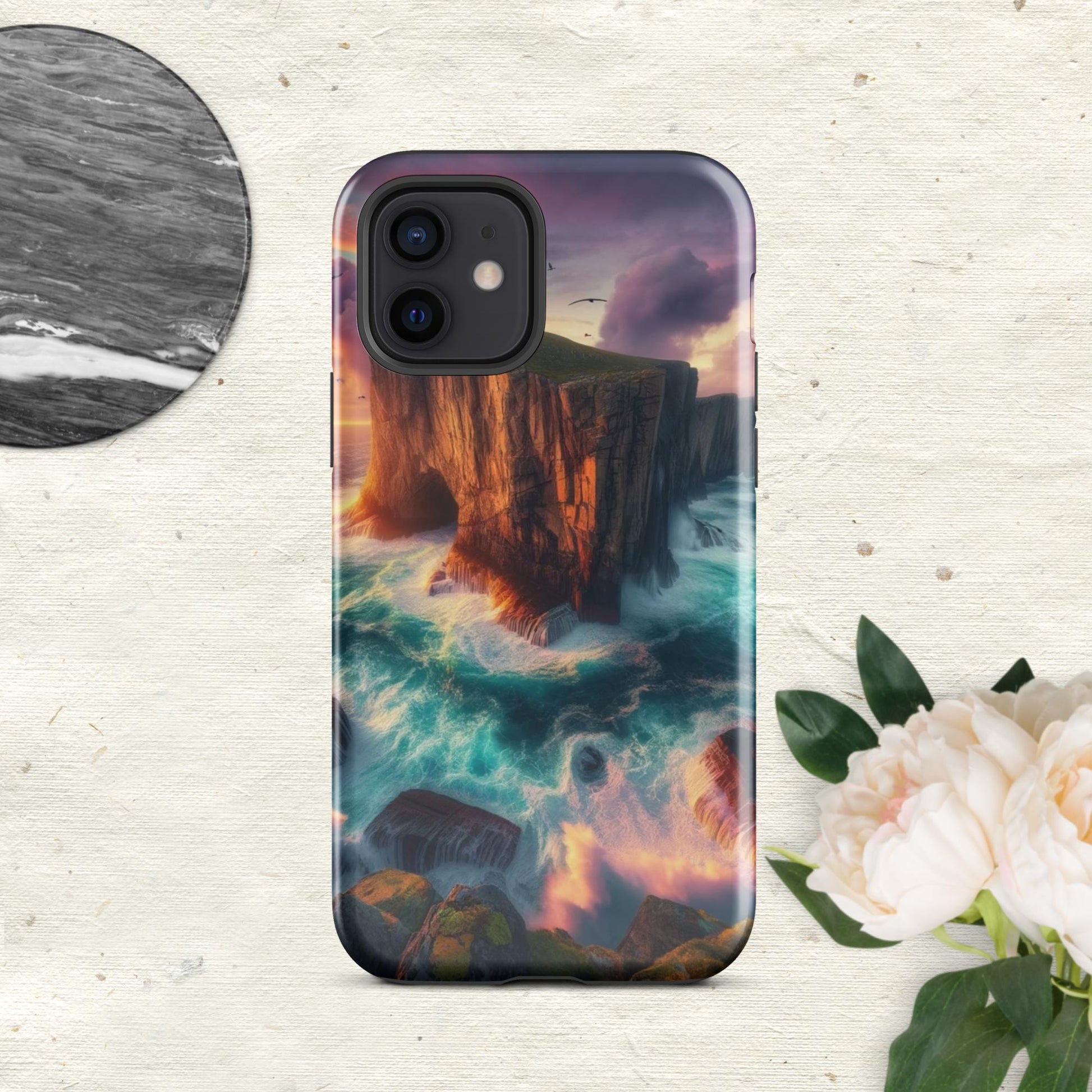 The Hologram Hook Up Glossy / iPhone 12 Ocean Cliff Tough Case for iPhone®