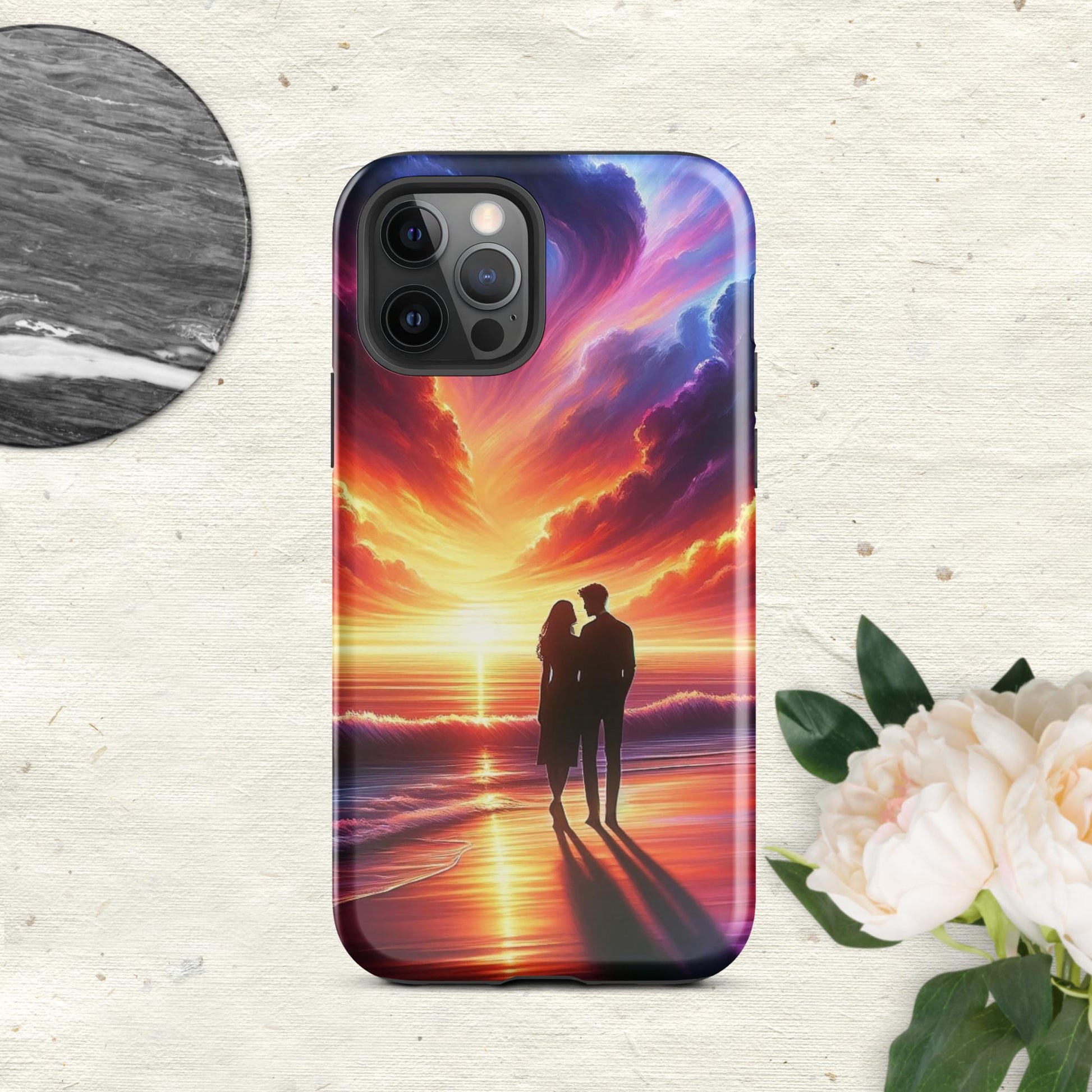 The Hologram Hook Up Glossy / iPhone 12 Pro Lovers Sunset Tough Case for iPhone®