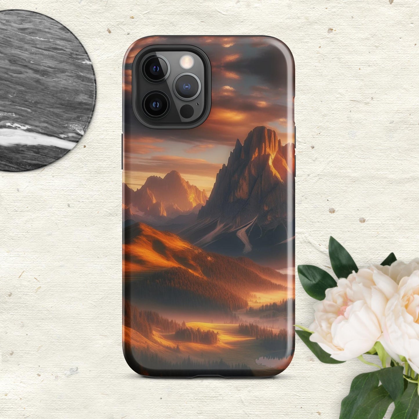 The Hologram Hook Up Glossy / iPhone 12 Pro Max Mountain Sunset Tough Case for iPhone®