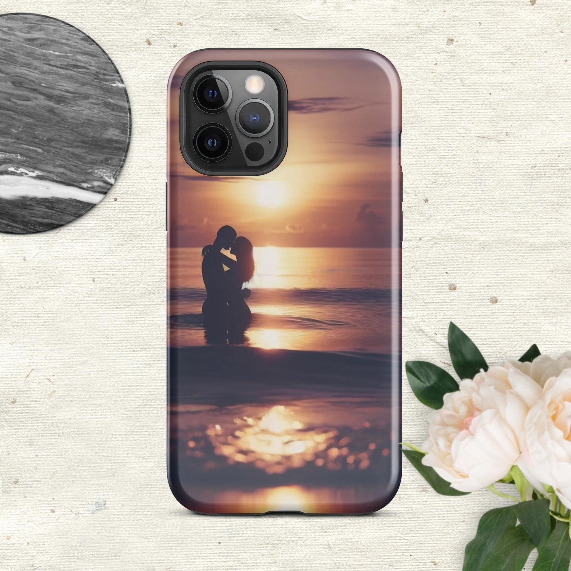 The Hologram Hook Up Glossy / iPhone 12 Pro Max Sunset Love Tough Case for iPhone®