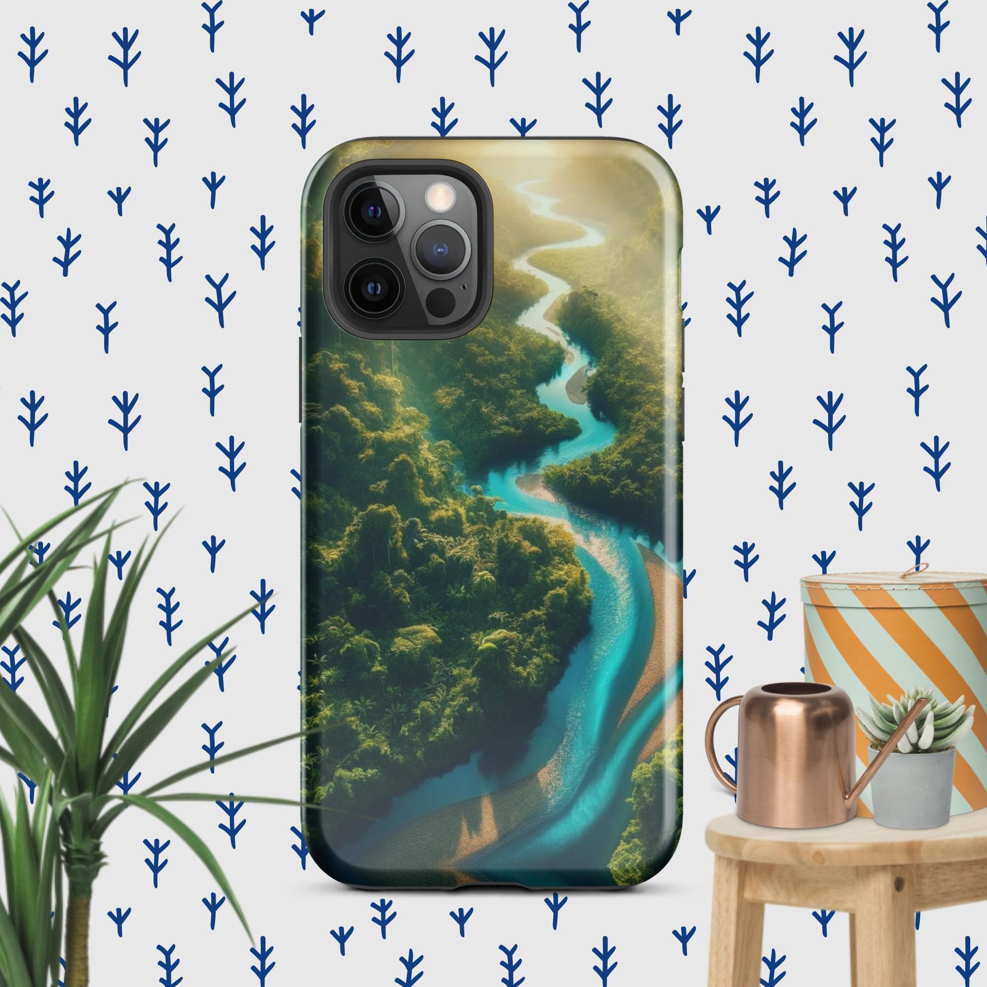 The Hologram Hook Up Glossy / iPhone 12 Pro Rainforest River Tough Case for iPhone®