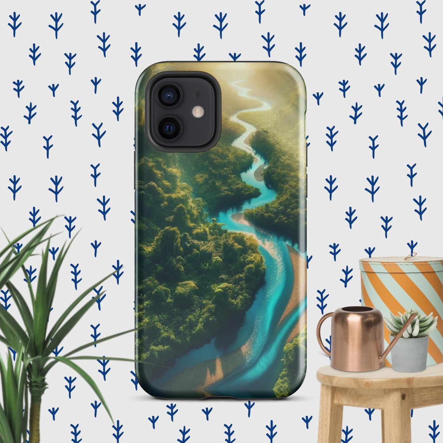 The Hologram Hook Up Glossy / iPhone 12 Rainforest River Tough Case for iPhone®