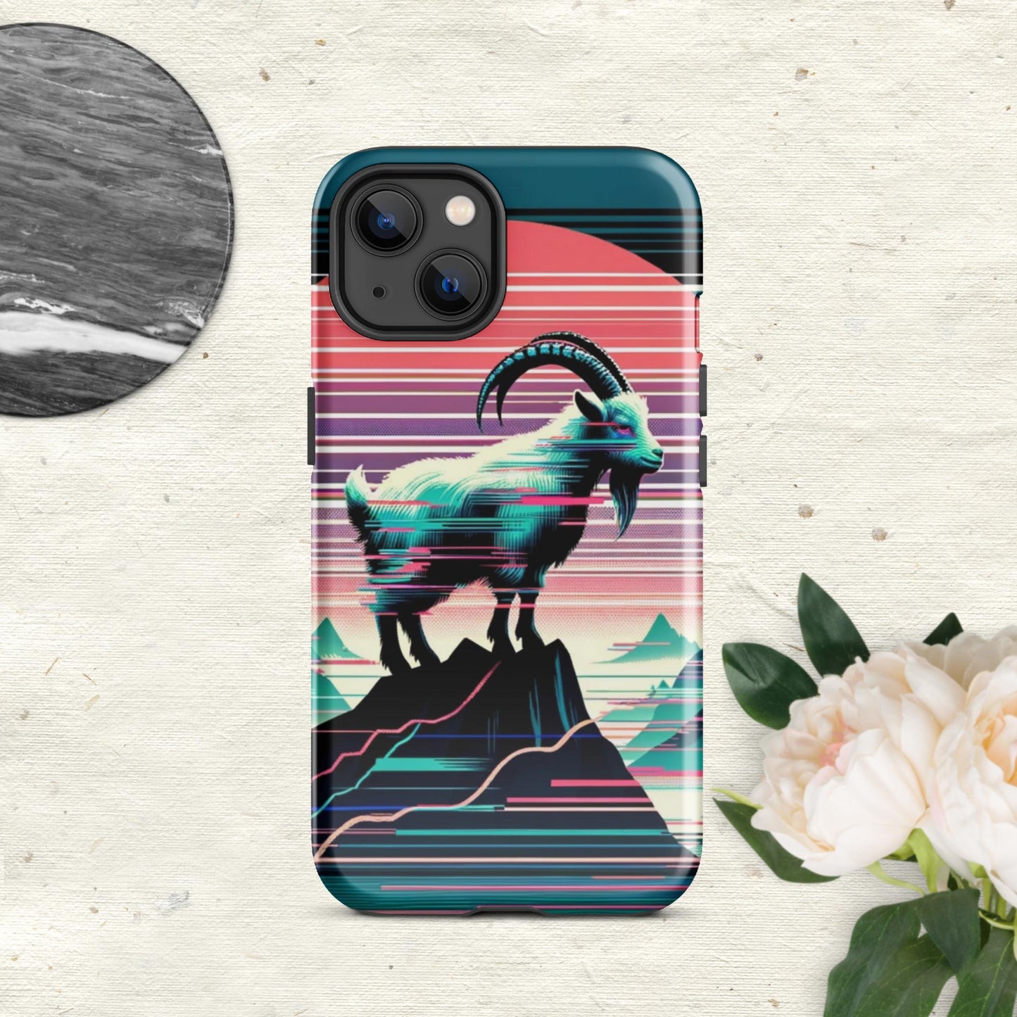 The Hologram Hook Up Glossy / iPhone 13 Goat Glitch Tough Case for iPhone®