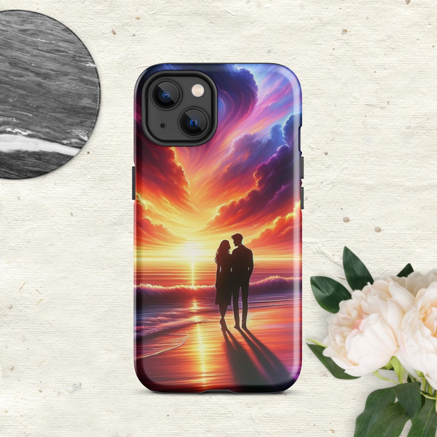 The Hologram Hook Up Glossy / iPhone 13 Lovers Sunset Tough Case for iPhone®