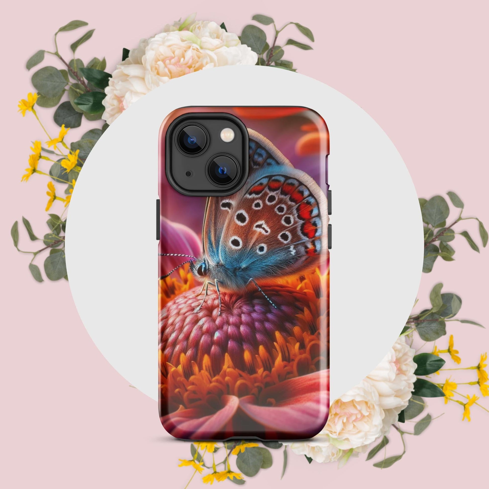 The Hologram Hook Up Glossy / iPhone 13 mini Butterfly Abode Tough Case for iPhone®