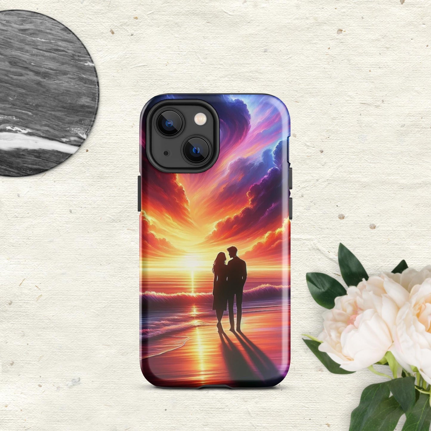 The Hologram Hook Up Glossy / iPhone 13 mini Lovers Sunset Tough Case for iPhone®