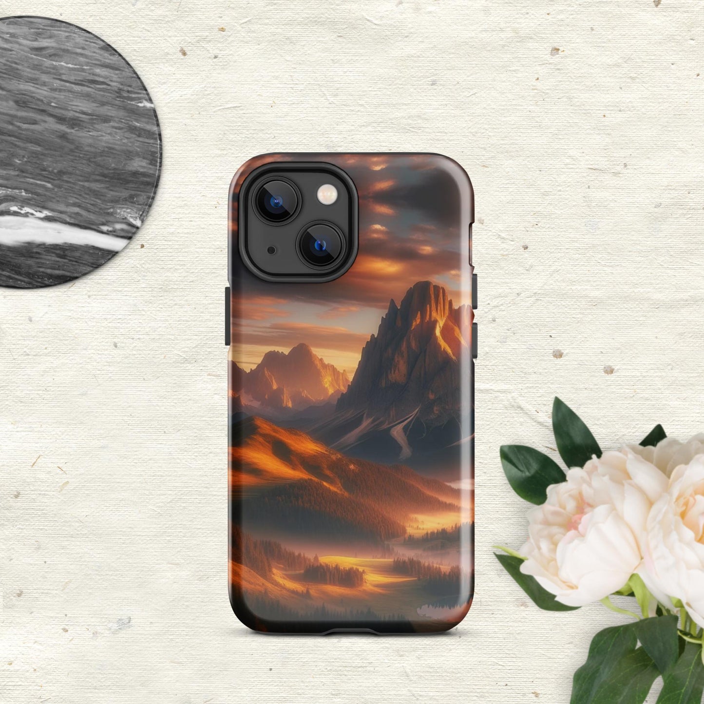 The Hologram Hook Up Glossy / iPhone 13 mini Mountain Sunset Tough Case for iPhone®