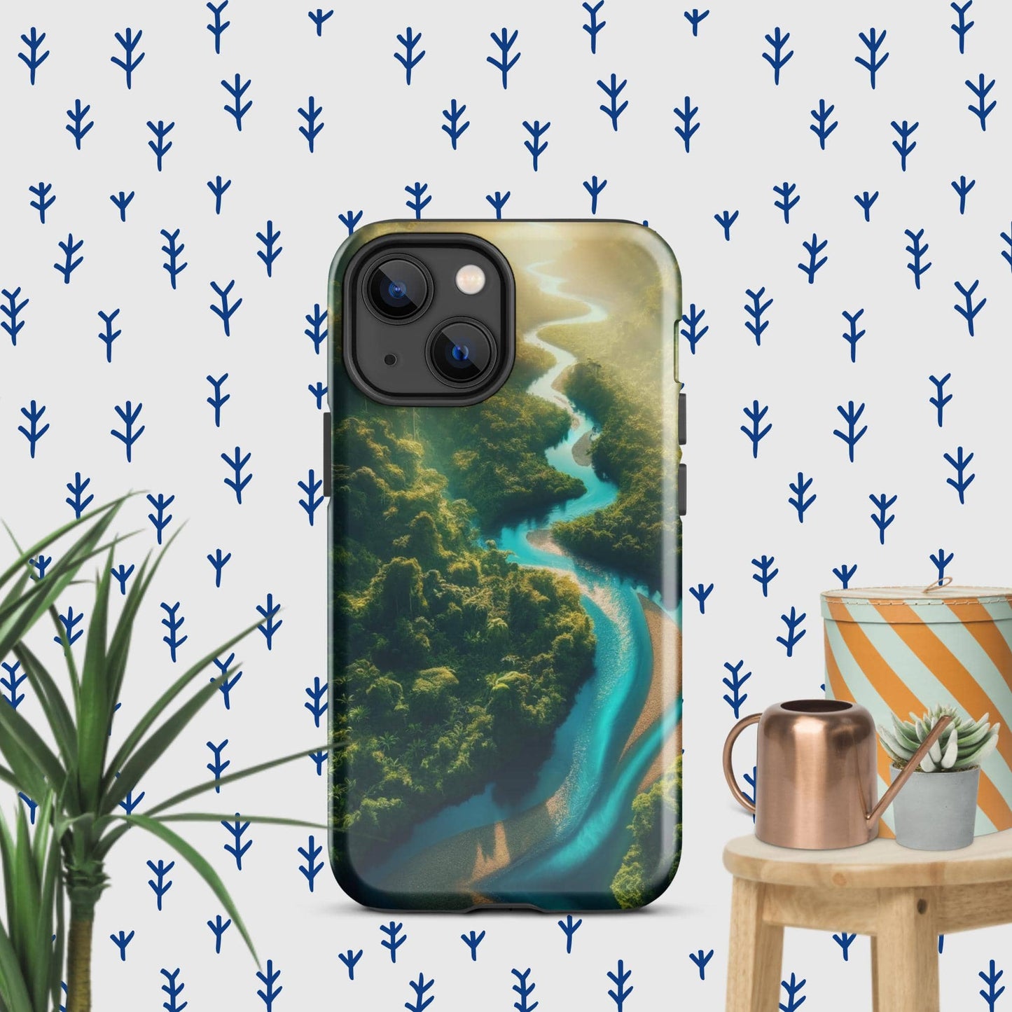 The Hologram Hook Up Glossy / iPhone 13 mini Rainforest River Tough Case for iPhone®