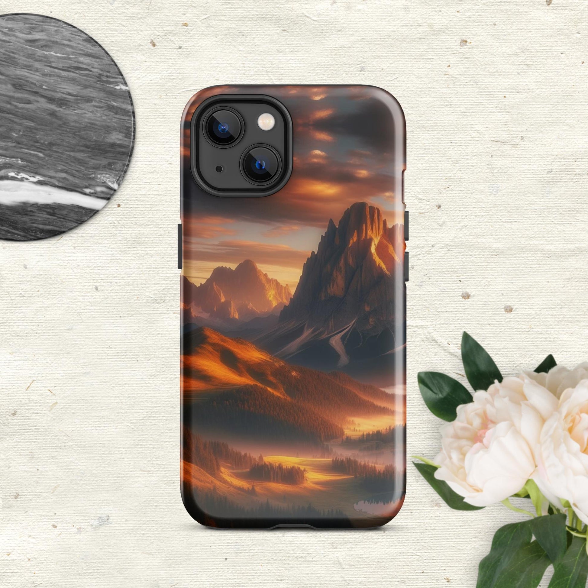 The Hologram Hook Up Glossy / iPhone 13 Mountain Sunset Tough Case for iPhone®