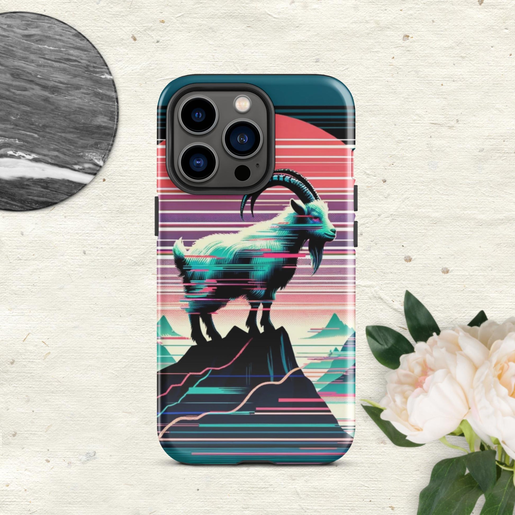 The Hologram Hook Up Glossy / iPhone 13 Pro Goat Glitch Tough Case for iPhone®