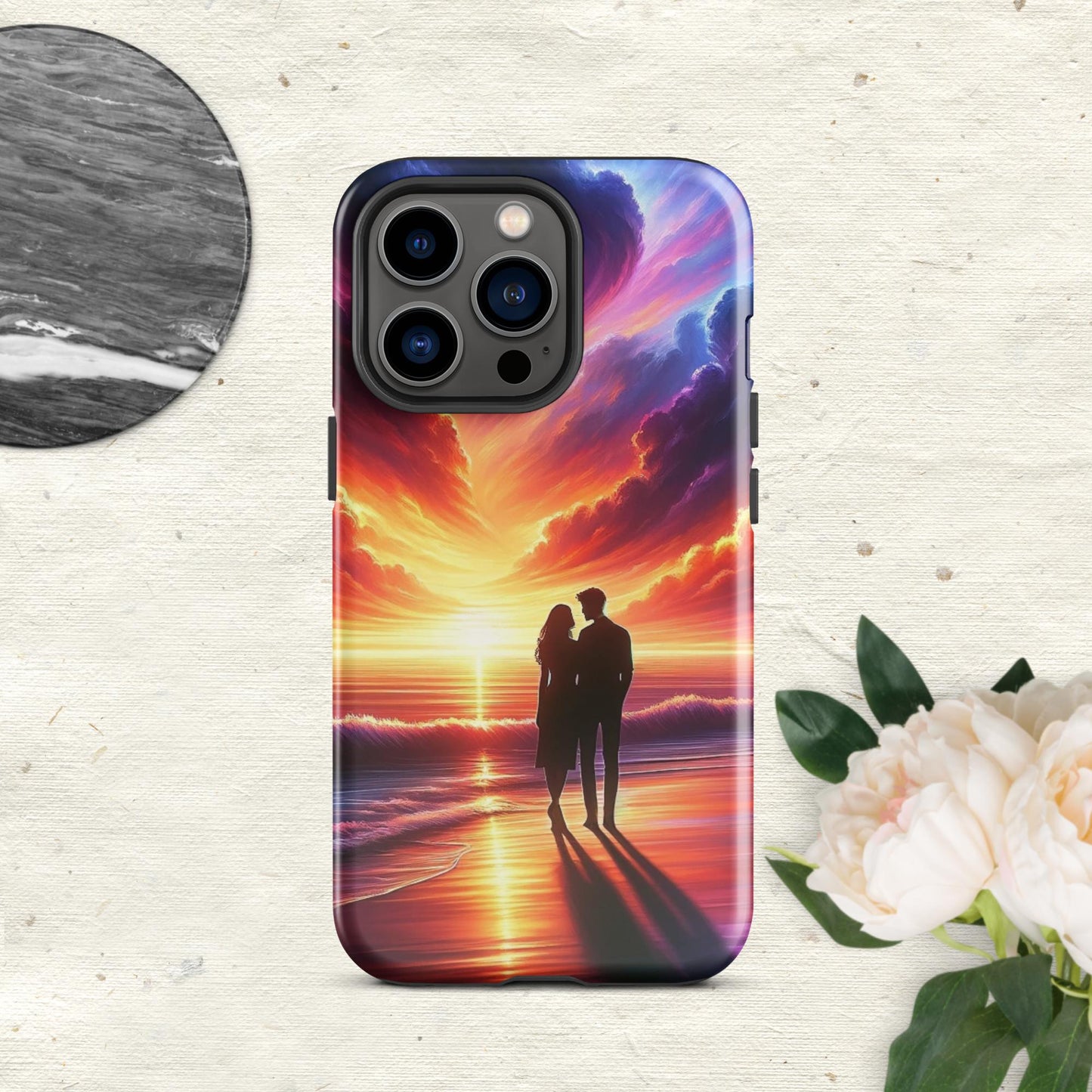 The Hologram Hook Up Glossy / iPhone 13 Pro Lovers Sunset Tough Case for iPhone®