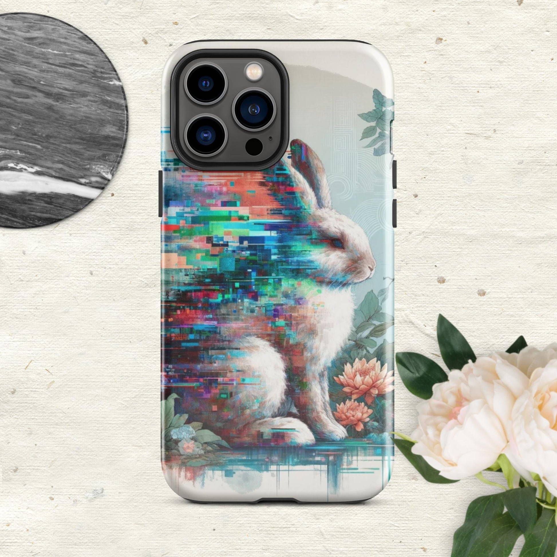 The Hologram Hook Up Glossy / iPhone 13 Pro Max Rabbit Glitch Tough Case for iPhone®