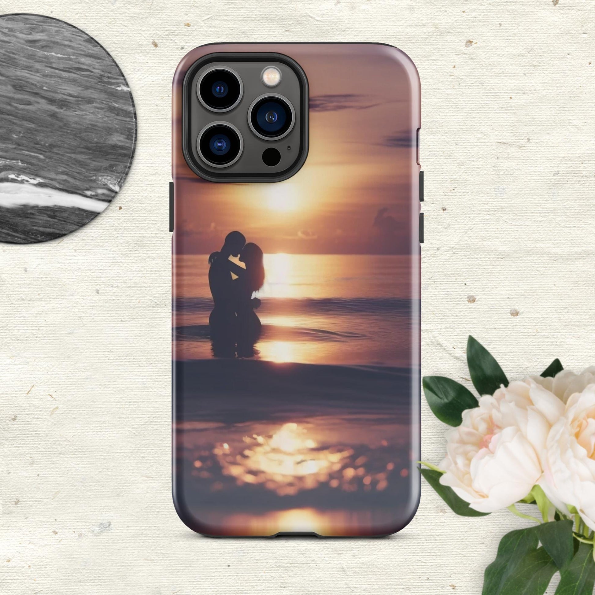 The Hologram Hook Up Glossy / iPhone 13 Pro Max Sunset Love Tough Case for iPhone®