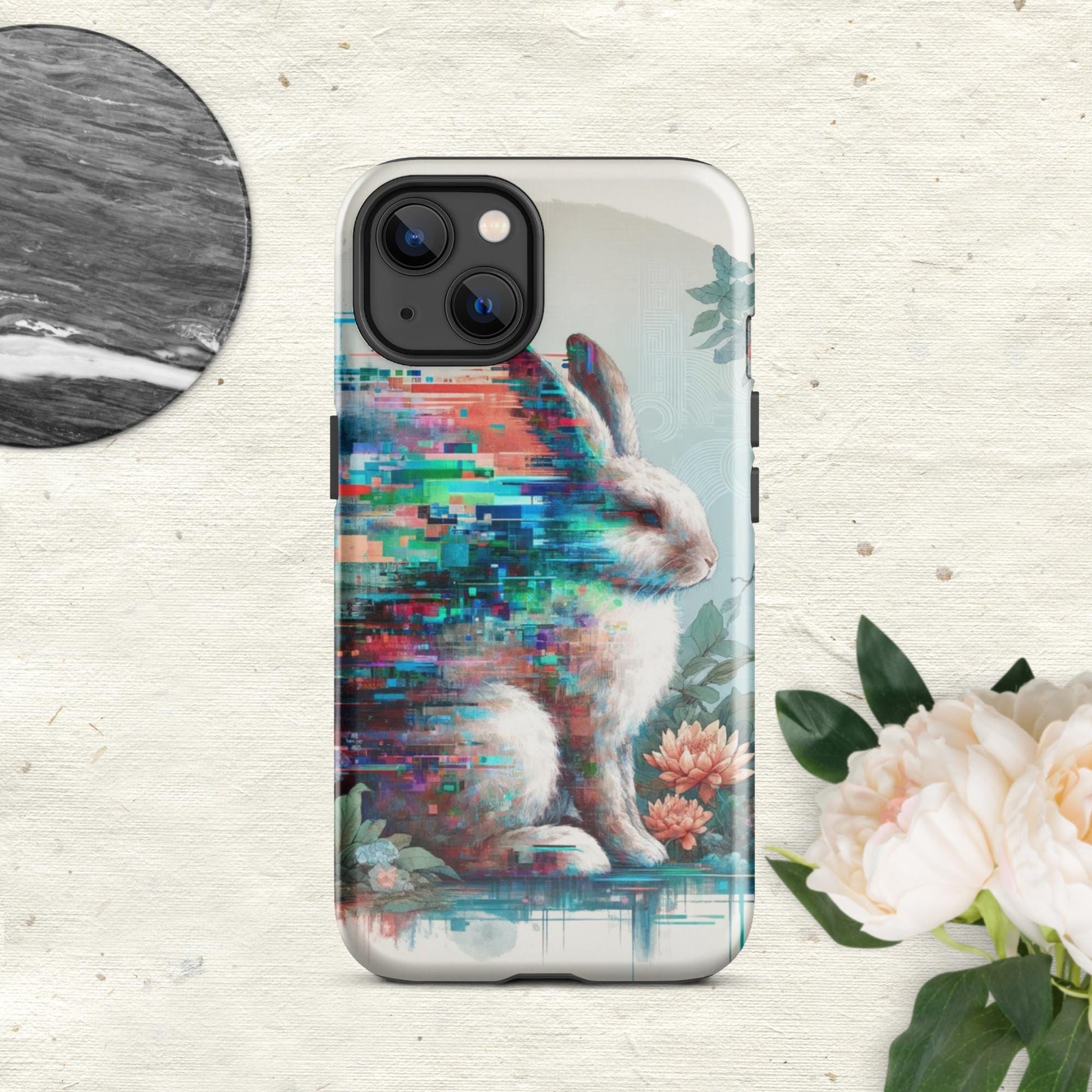 The Hologram Hook Up Glossy / iPhone 13 Rabbit Glitch Tough Case for iPhone®