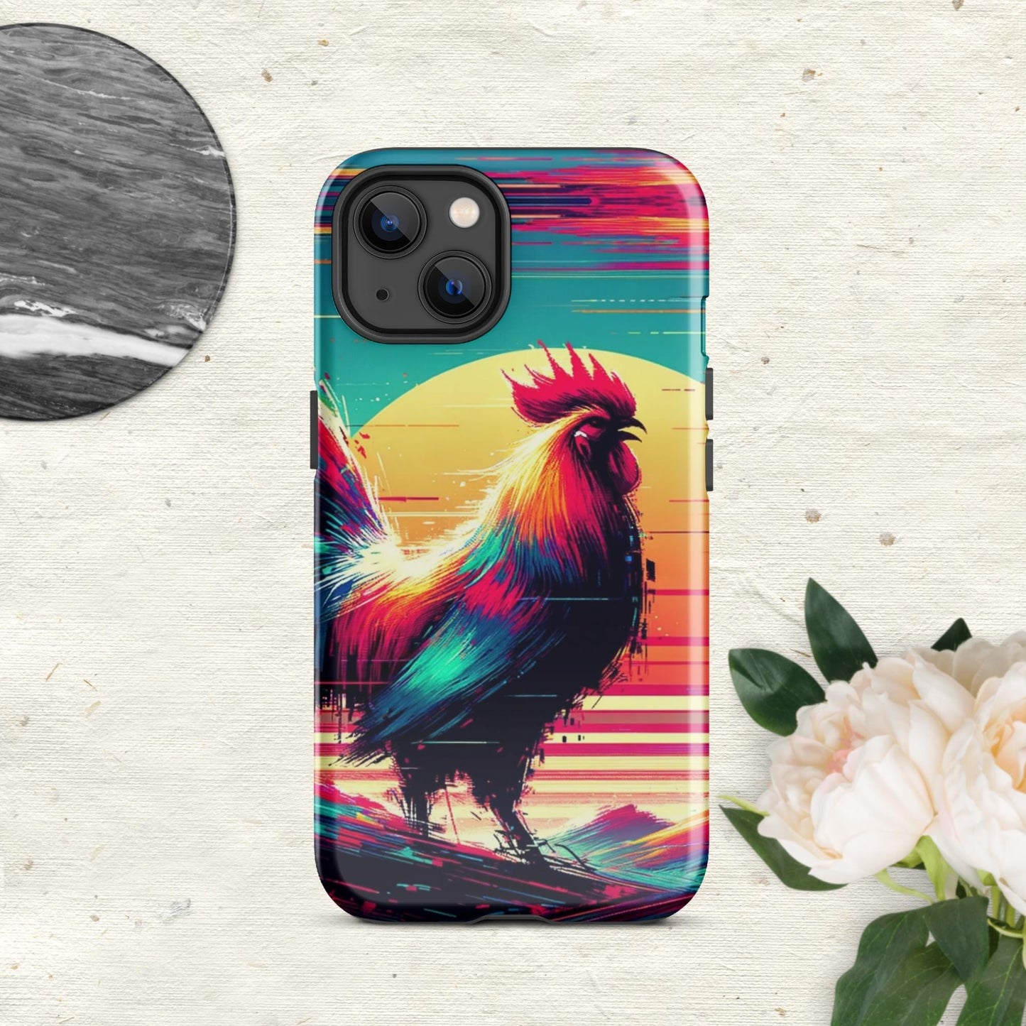 The Hologram Hook Up Glossy / iPhone 13 Rooster Glitch Tough Case for iPhone®