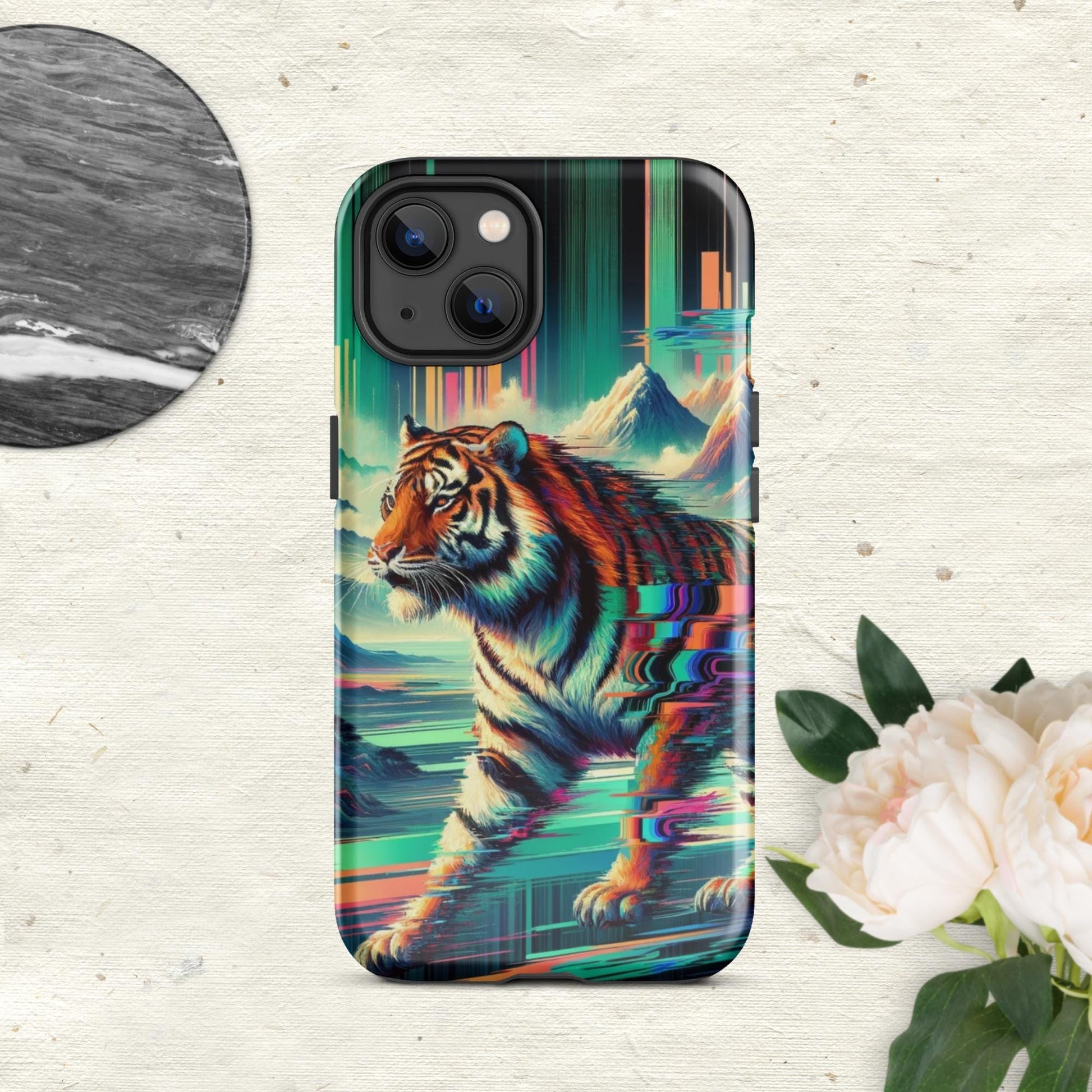 The Hologram Hook Up Glossy / iPhone 13 Tiger Glitch Tough Case for iPhone®
