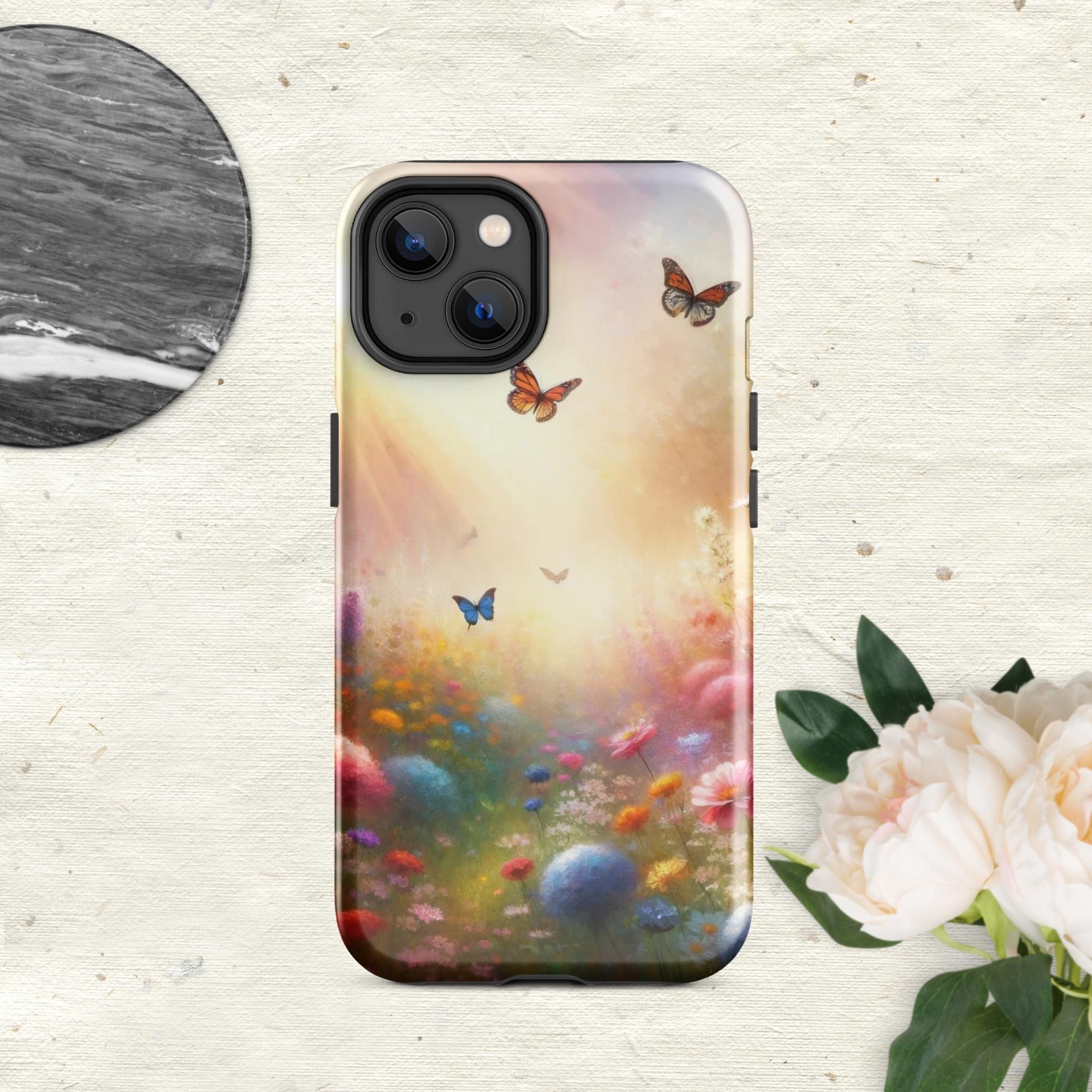 The Hologram Hook Up Glossy / iPhone 14 Butterfly Oasis Tough Case for iPhone®