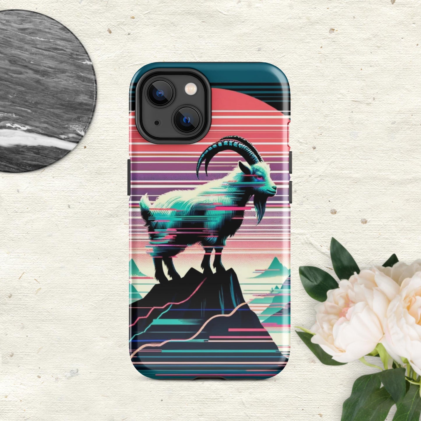 The Hologram Hook Up Glossy / iPhone 14 Goat Glitch Tough Case for iPhone®