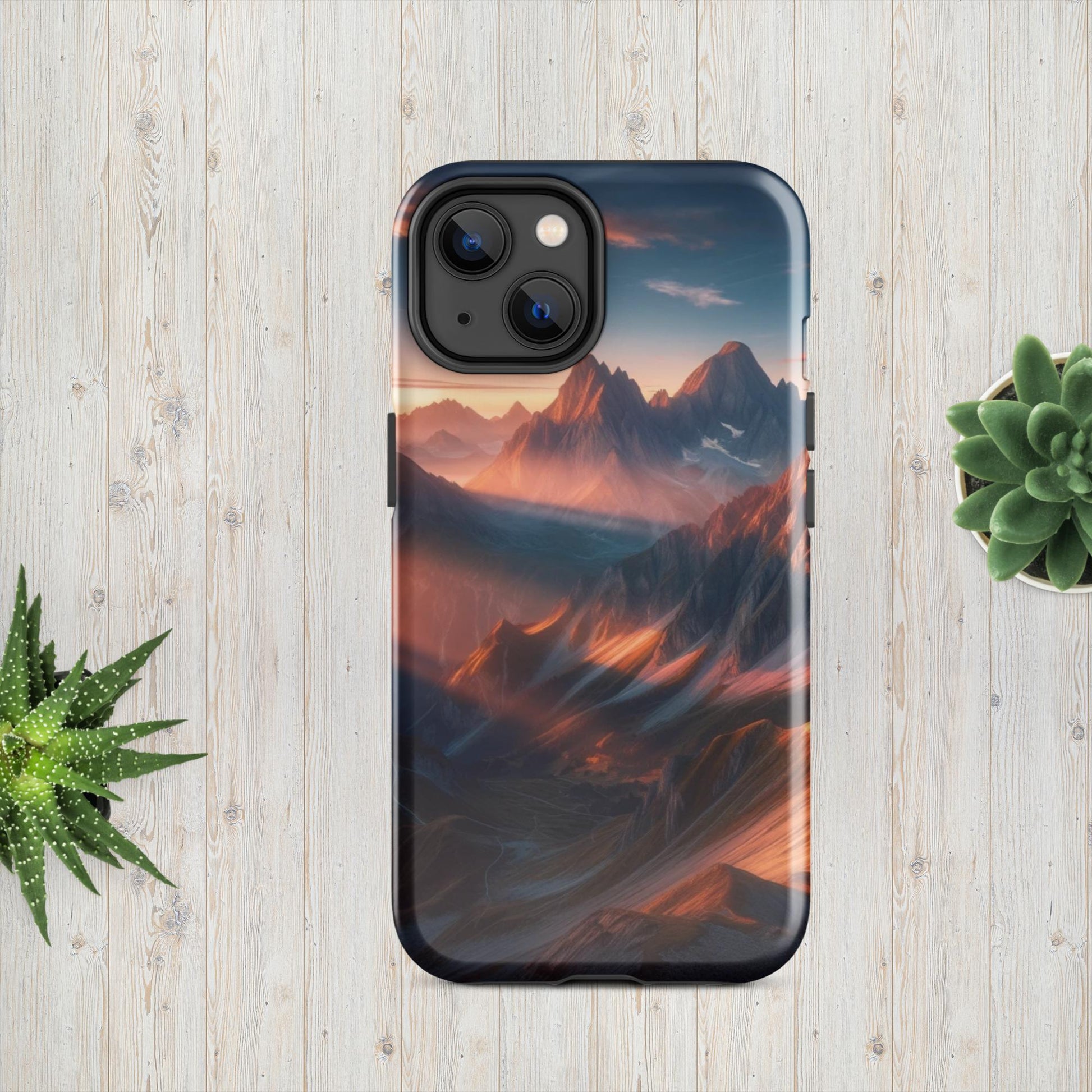 The Hologram Hook Up Glossy / iPhone 14 Mountain Mornings Tough Case for iPhone®