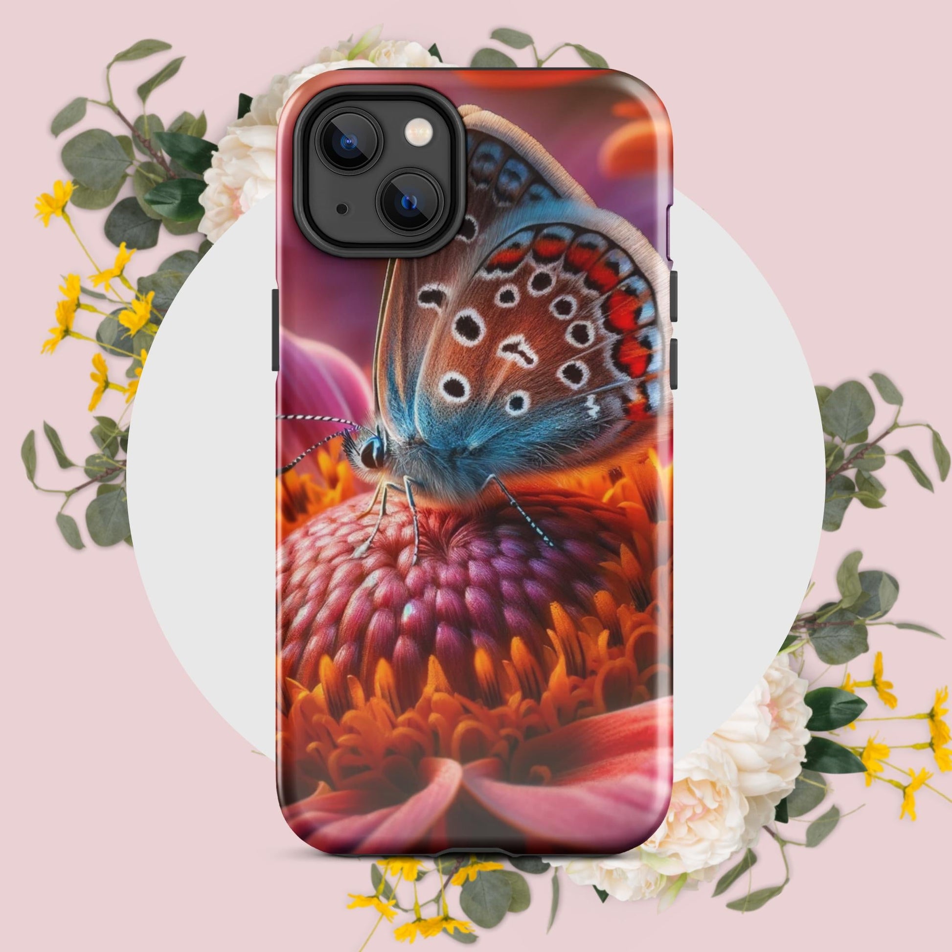 The Hologram Hook Up Glossy / iPhone 14 Plus Butterfly Abode Tough Case for iPhone®
