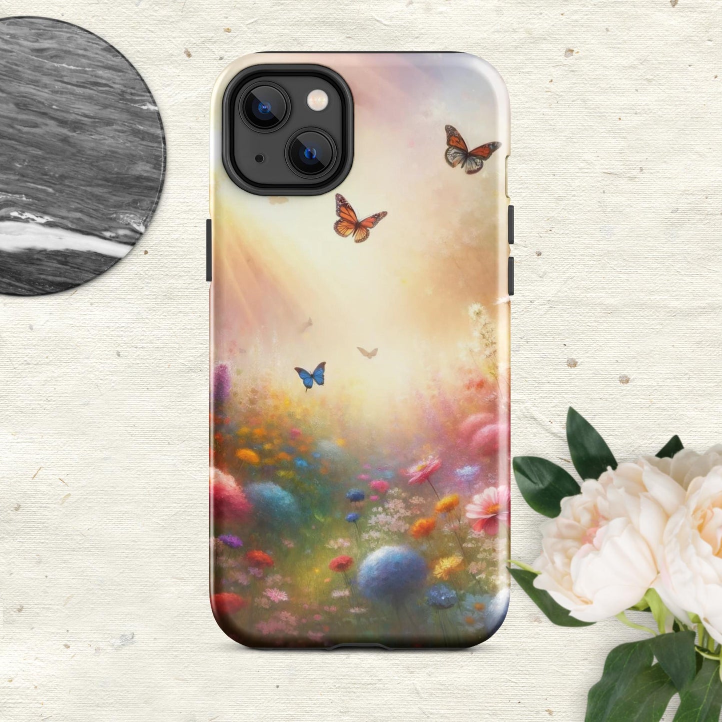 The Hologram Hook Up Glossy / iPhone 14 Plus Butterfly Oasis Tough Case for iPhone®