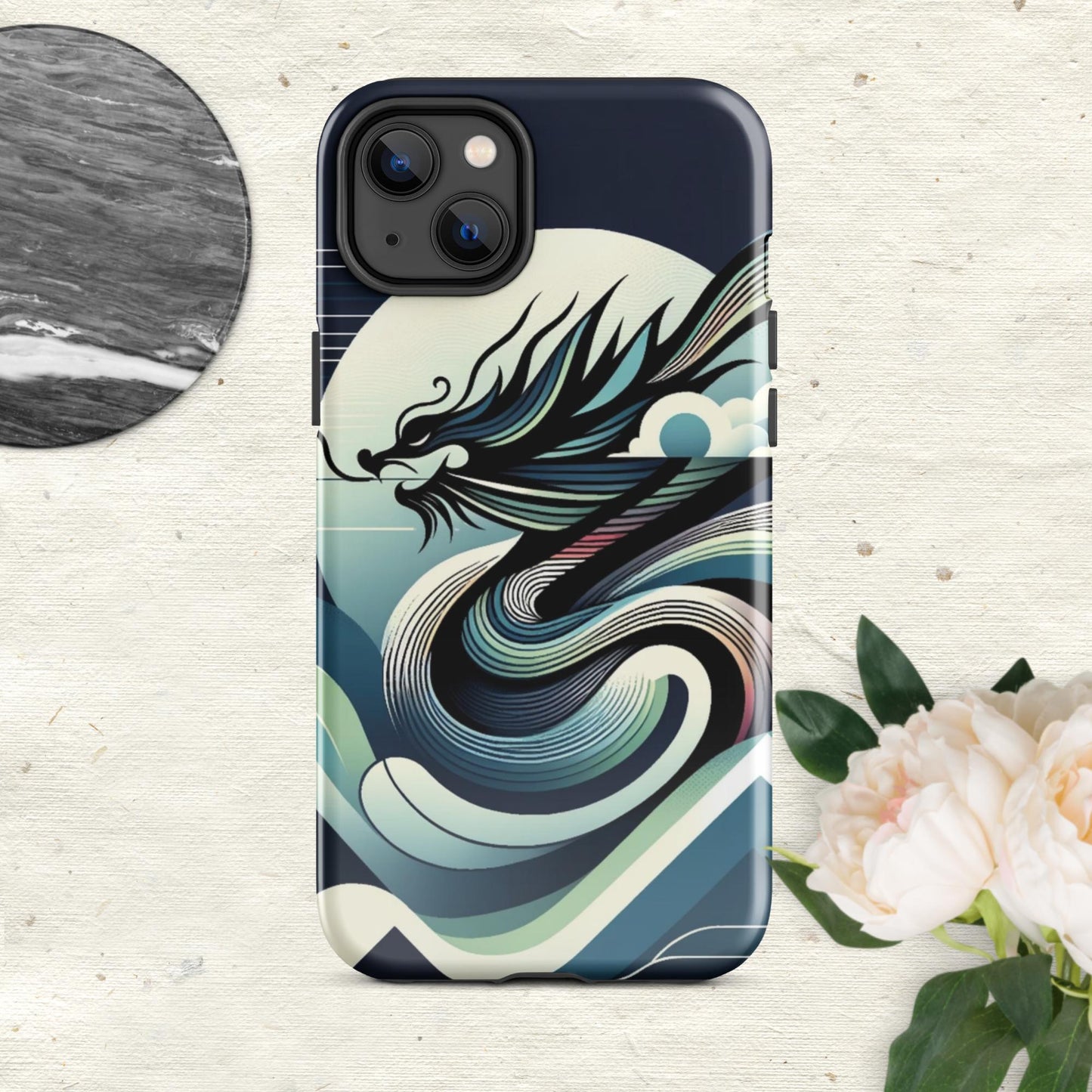 The Hologram Hook Up Glossy / iPhone 14 Plus Dragon Icon Tough Case for iPhone®