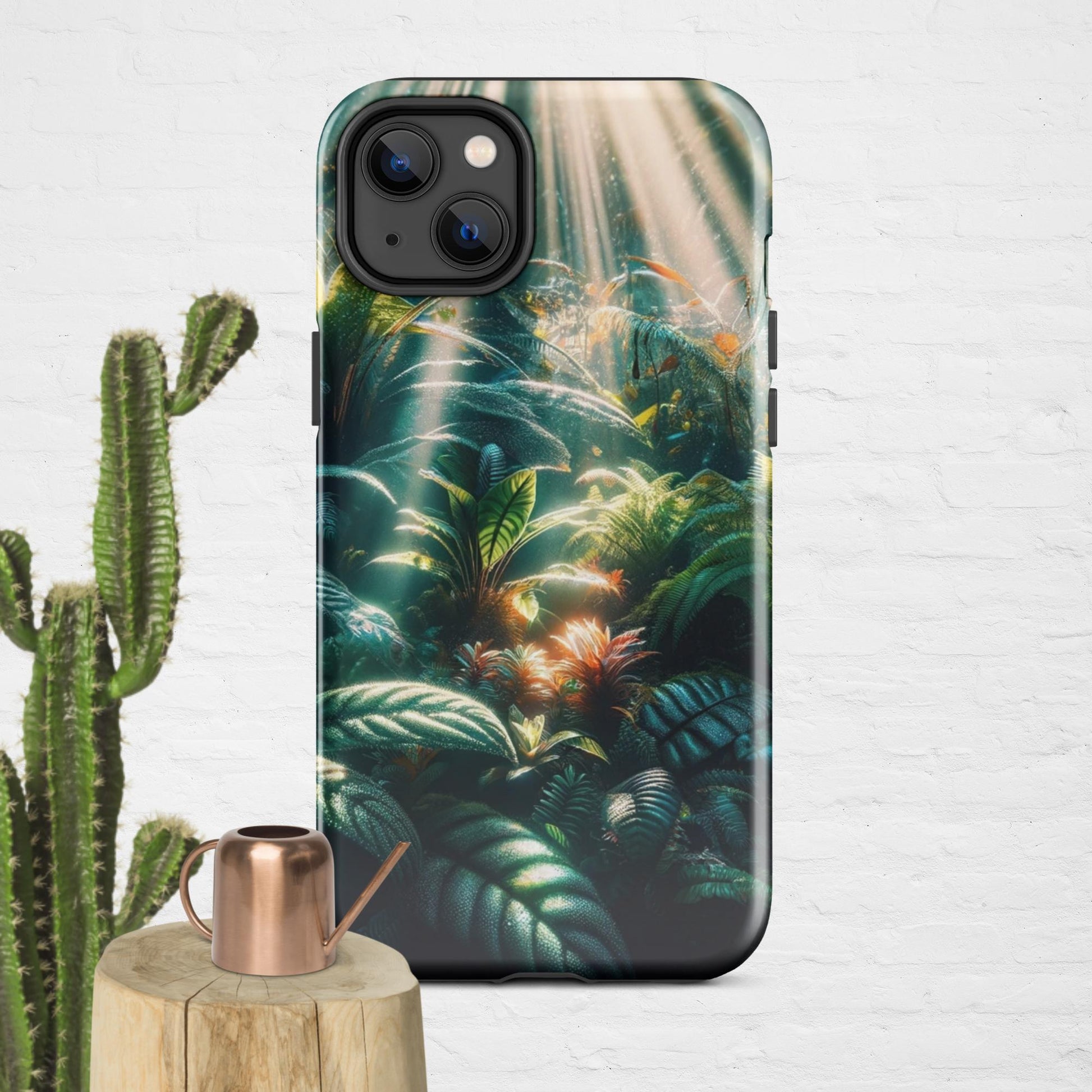 The Hologram Hook Up Glossy / iPhone 14 Plus Jungle Sun Rays Tough Case for iPhone®