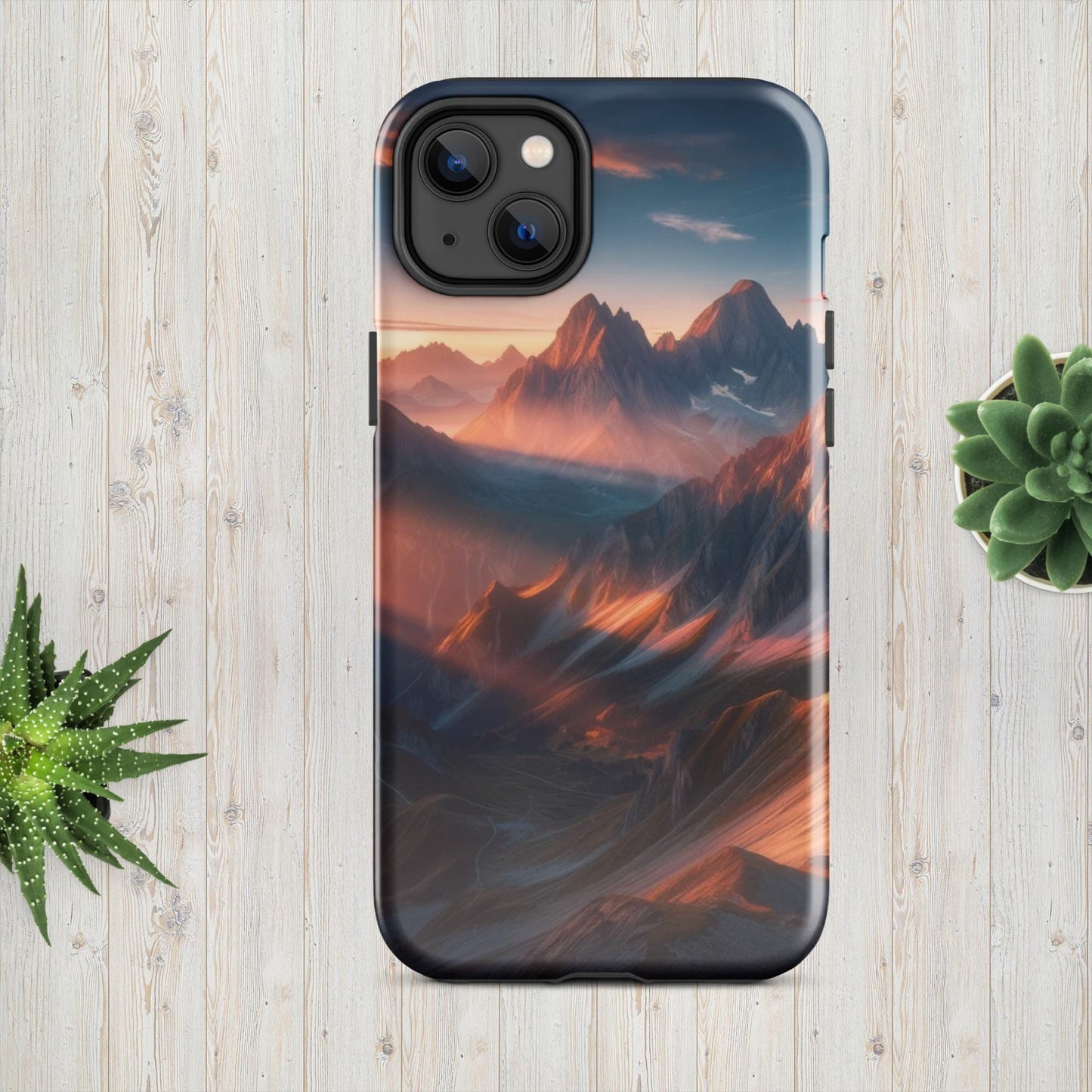 The Hologram Hook Up Glossy / iPhone 14 Plus Mountain Mornings Tough Case for iPhone®