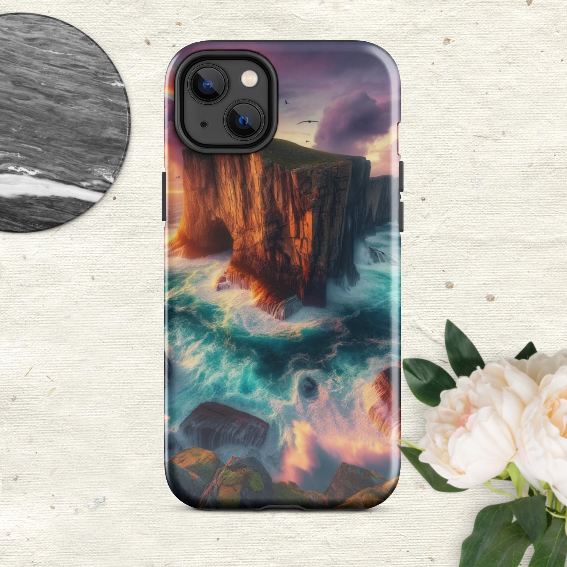 The Hologram Hook Up Glossy / iPhone 14 Plus Ocean Cliff Tough Case for iPhone®