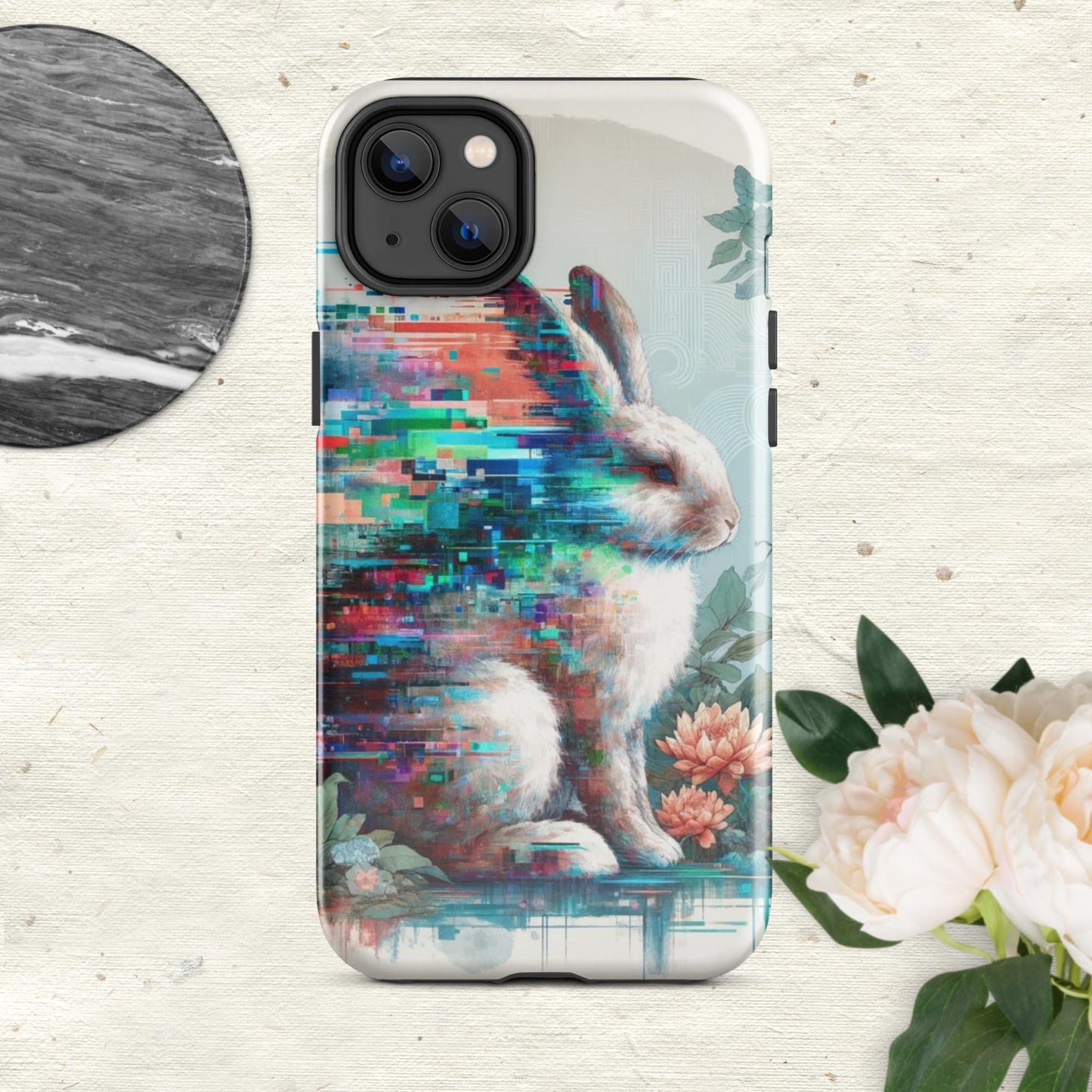 The Hologram Hook Up Glossy / iPhone 14 Plus Rabbit Glitch Tough Case for iPhone®