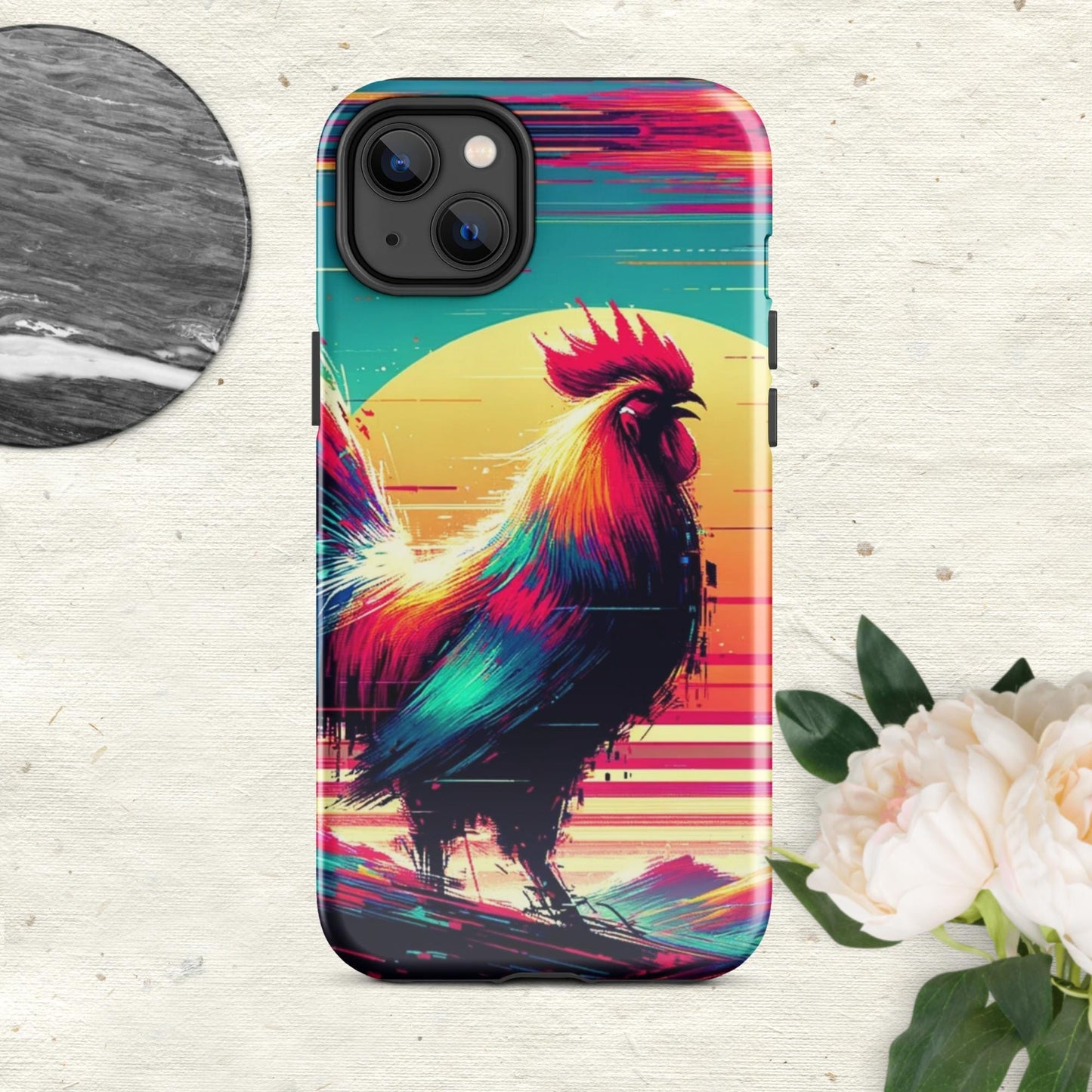 The Hologram Hook Up Glossy / iPhone 14 Plus Rooster Glitch Tough Case for iPhone®