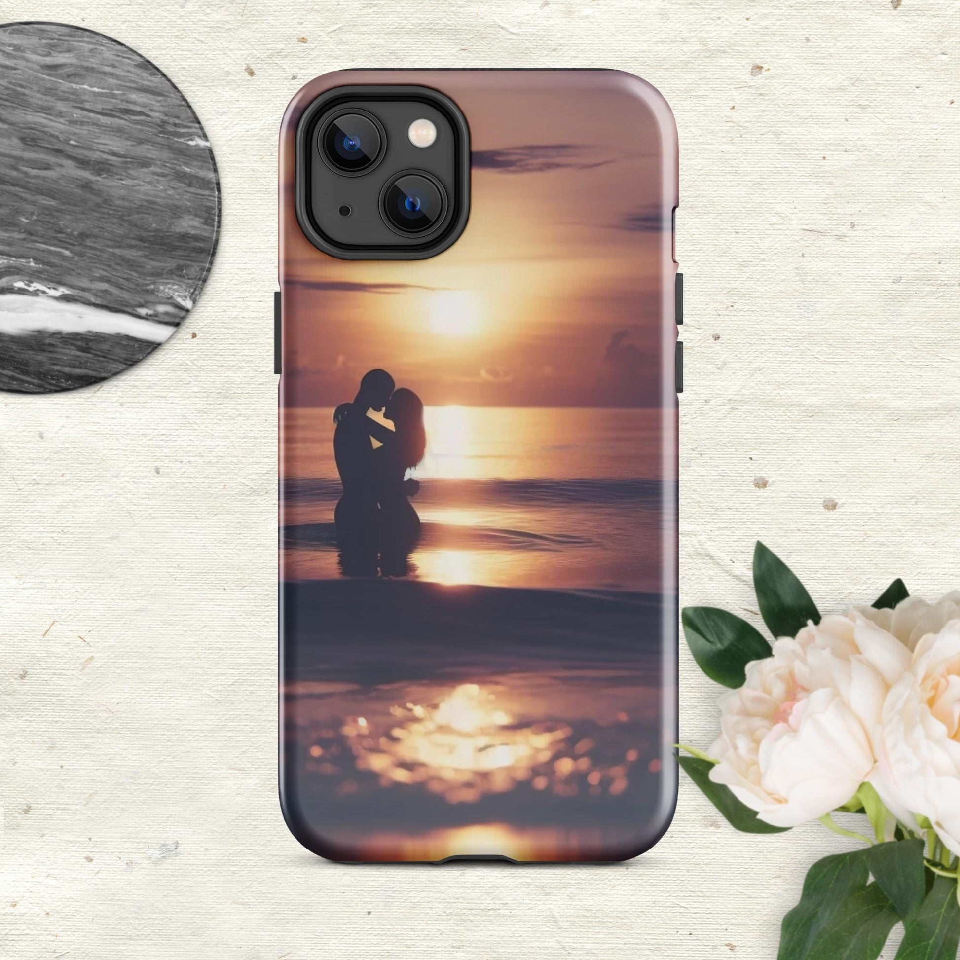 The Hologram Hook Up Glossy / iPhone 14 Plus Sunset Love Tough Case for iPhone®